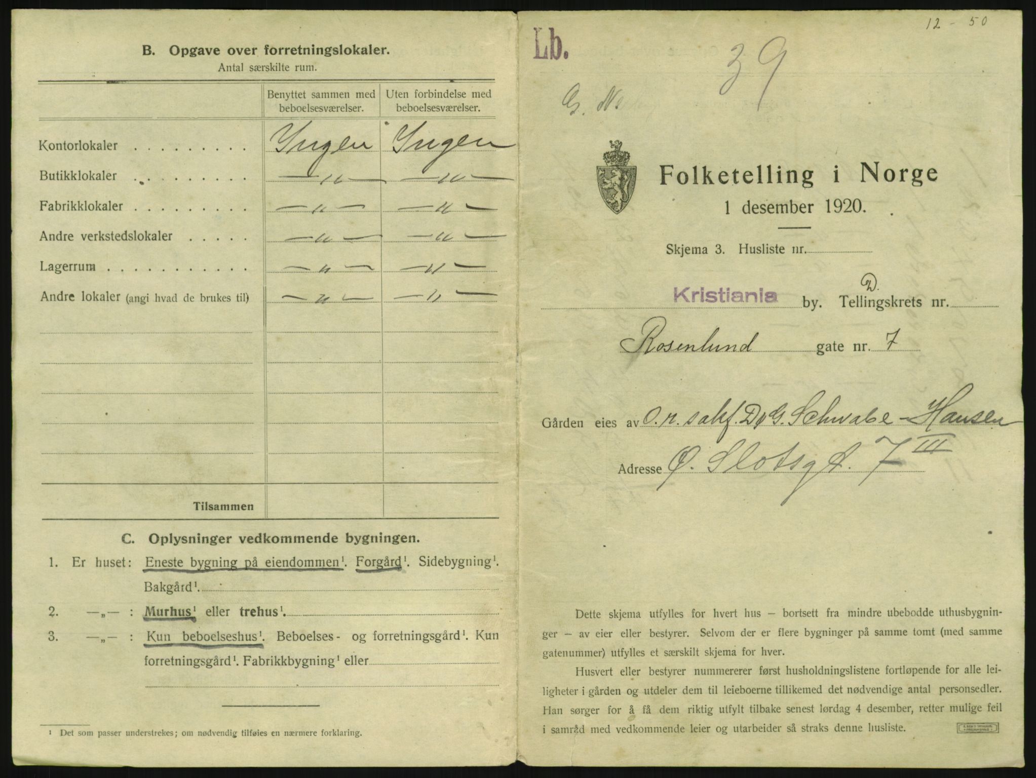 SAO, 1920 census for Kristiania, 1920, p. 84479