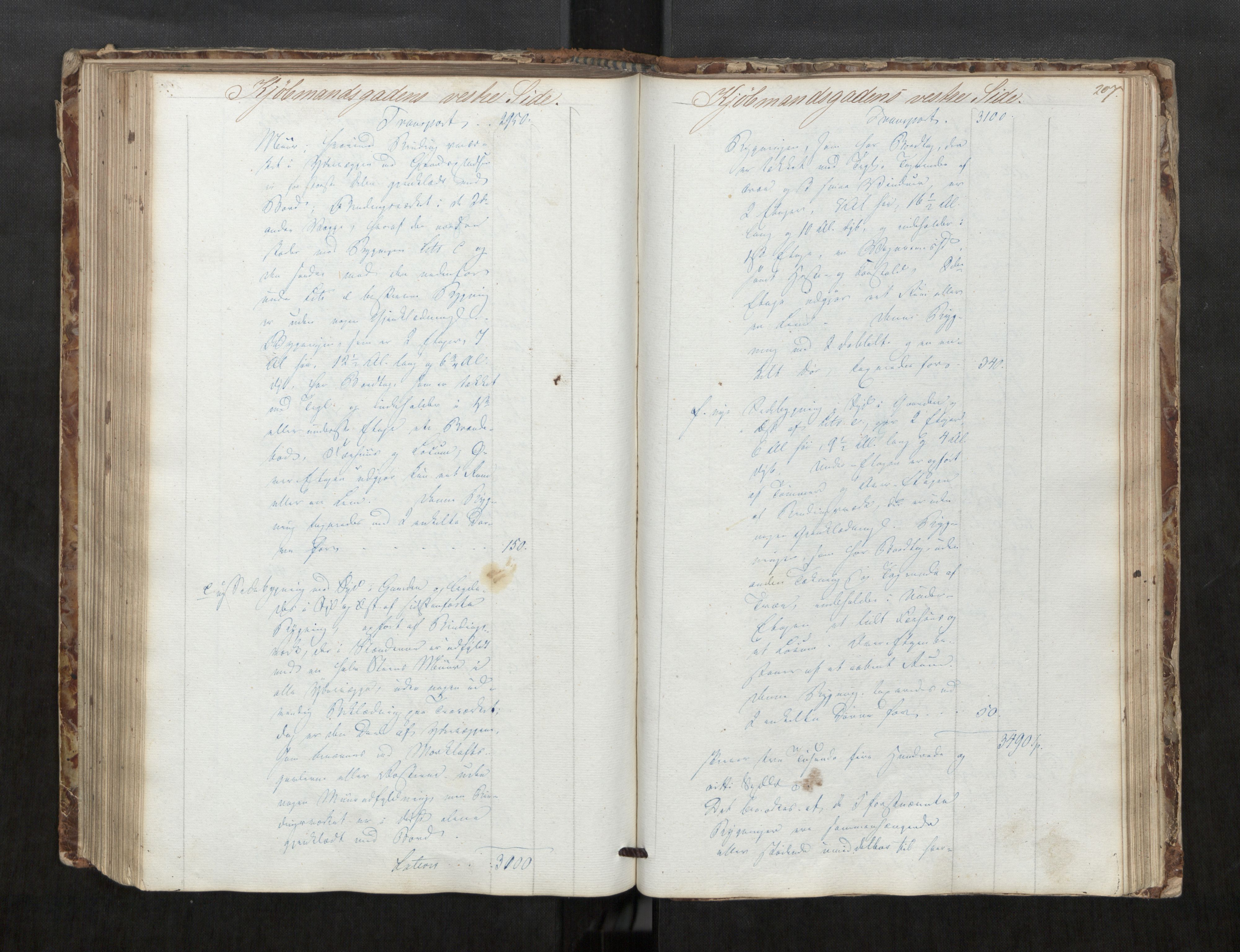 Norges Brannkasse Trondheim magistrat, AV/SAT-A-5590/Fa/L0022: Branntakstprotokoll C, 1846, p. 206b-207a