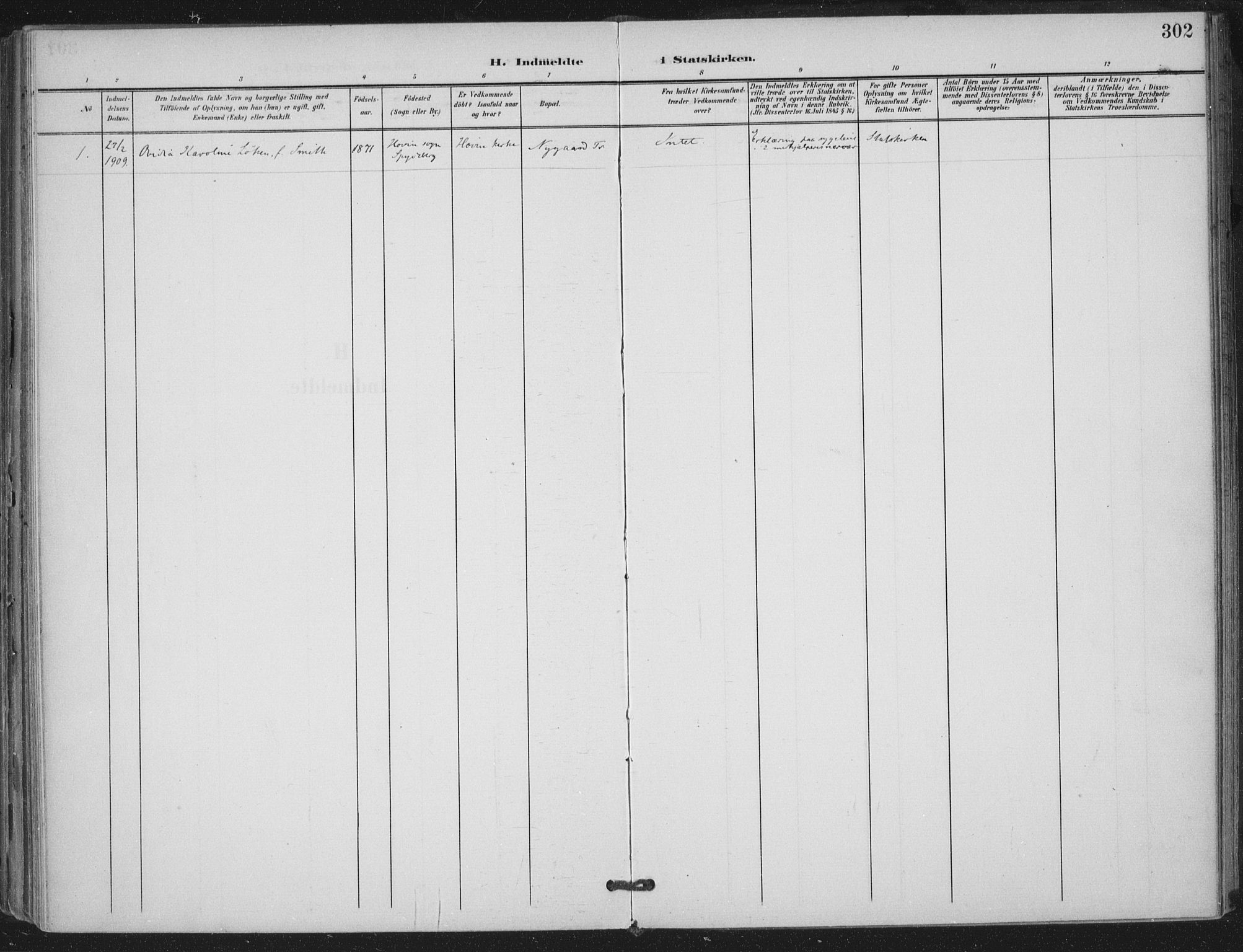 Trøgstad prestekontor Kirkebøker, AV/SAO-A-10925/F/Fa/L0011: Parish register (official) no. I 11, 1899-1919, p. 302