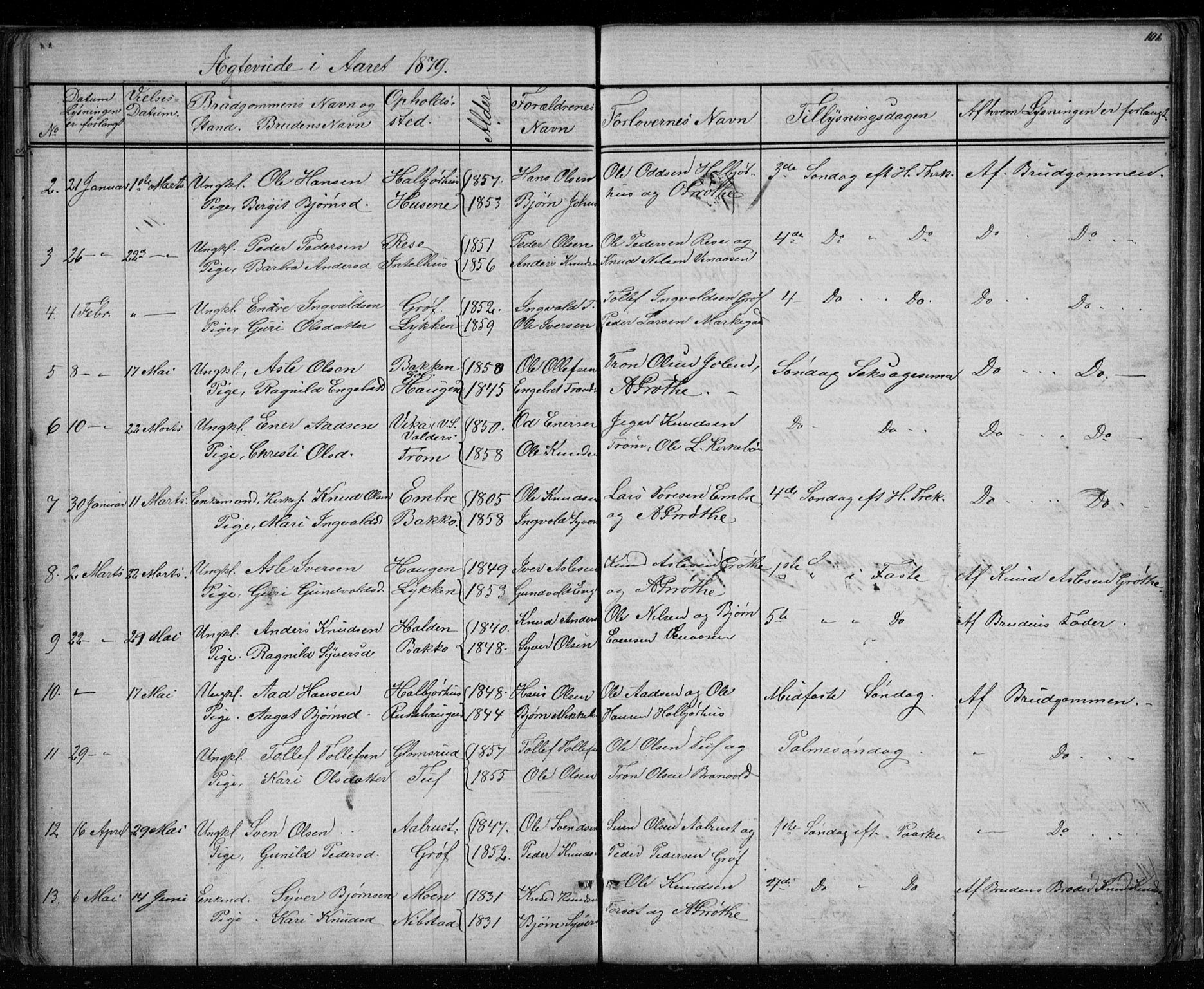 Gol kirkebøker, SAKO/A-226/G/Gb/L0005: Parish register (copy) no. II 5, 1875-1891, p. 101