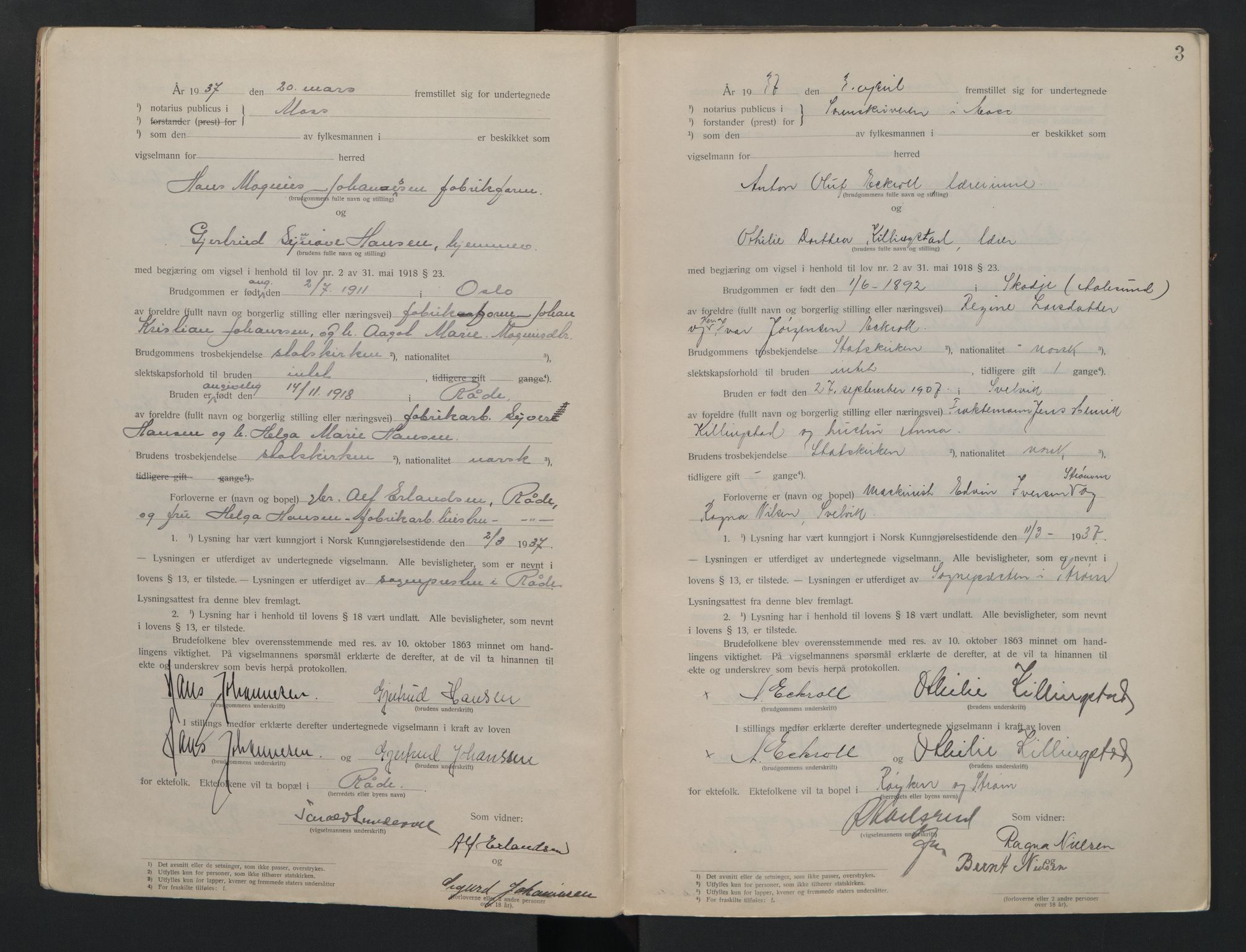 Moss sorenskriveri, AV/SAO-A-10168, 1937-1942, p. 3