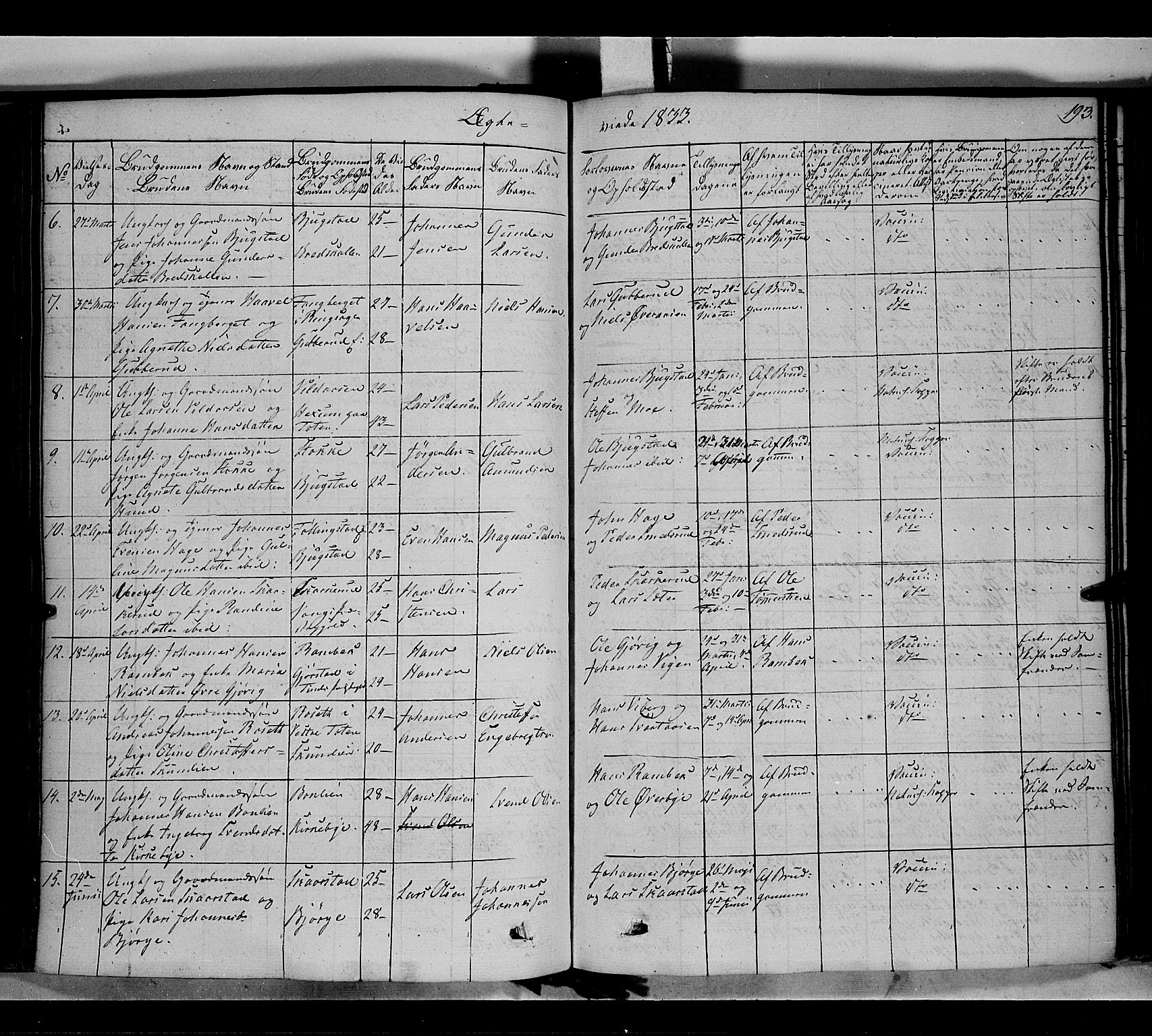 Vardal prestekontor, SAH/PREST-100/H/Ha/Haa/L0005: Parish register (official) no. 5, 1831-1853, p. 193