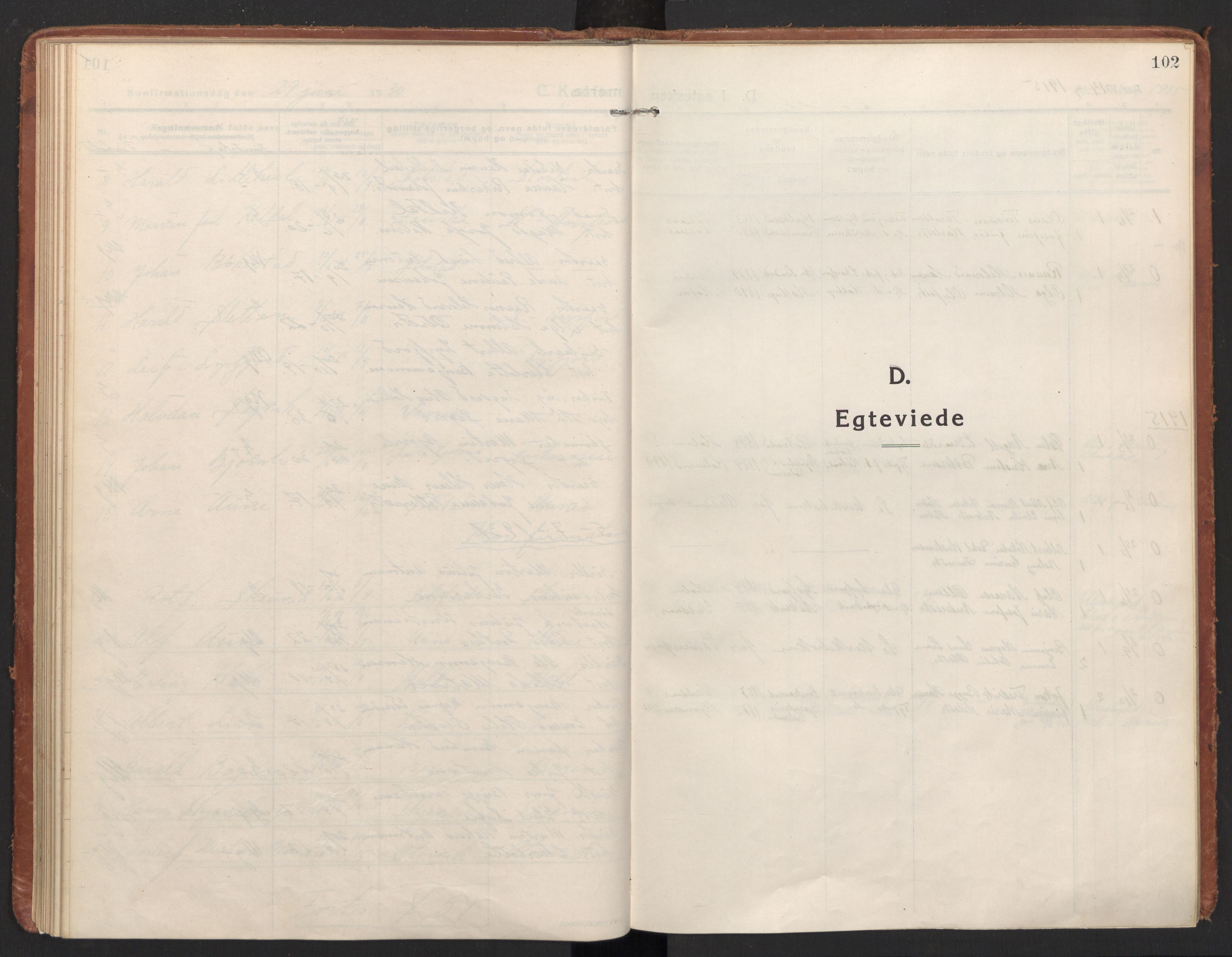Ministerialprotokoller, klokkerbøker og fødselsregistre - Nordland, SAT/A-1459/811/L0168: Parish register (official) no. 811A05, 1914-1932, p. 102