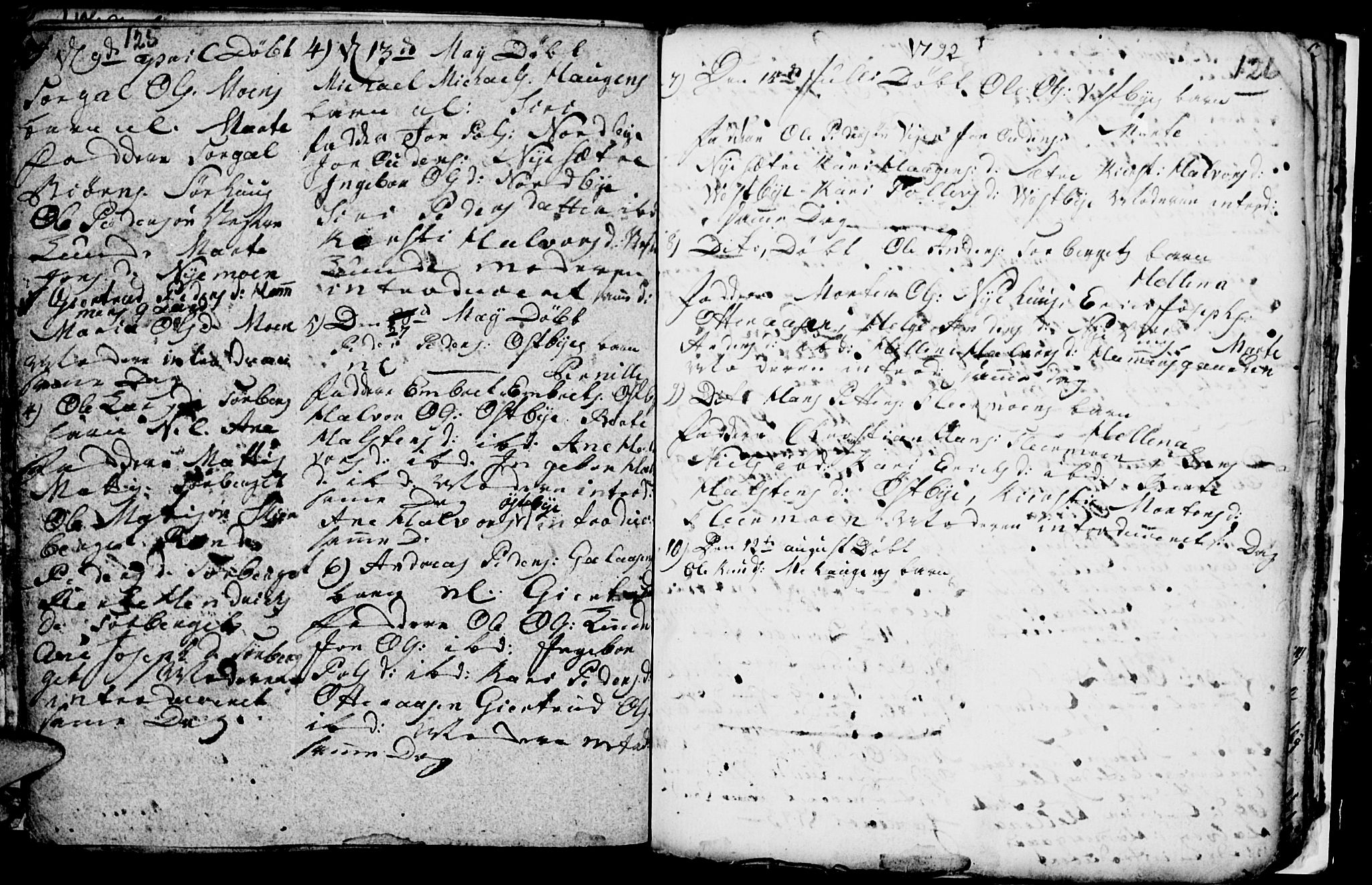 Trysil prestekontor, SAH/PREST-046/H/Ha/Hab/L0001: Parish register (copy) no. 1, 1781-1799, p. 125-126
