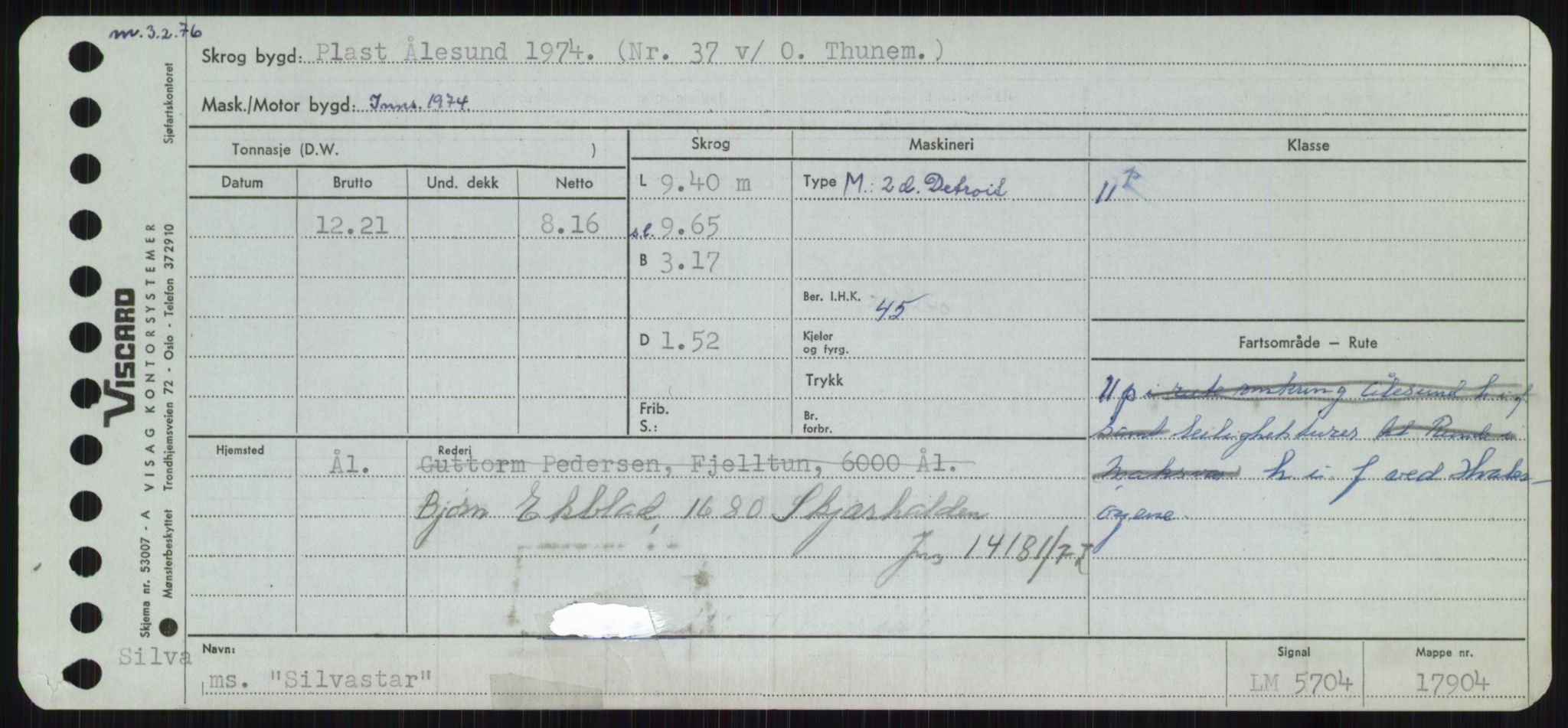 Sjøfartsdirektoratet med forløpere, Skipsmålingen, RA/S-1627/H/Ha/L0005/0001: Fartøy, S-Sven / Fartøy, S-Skji, p. 431