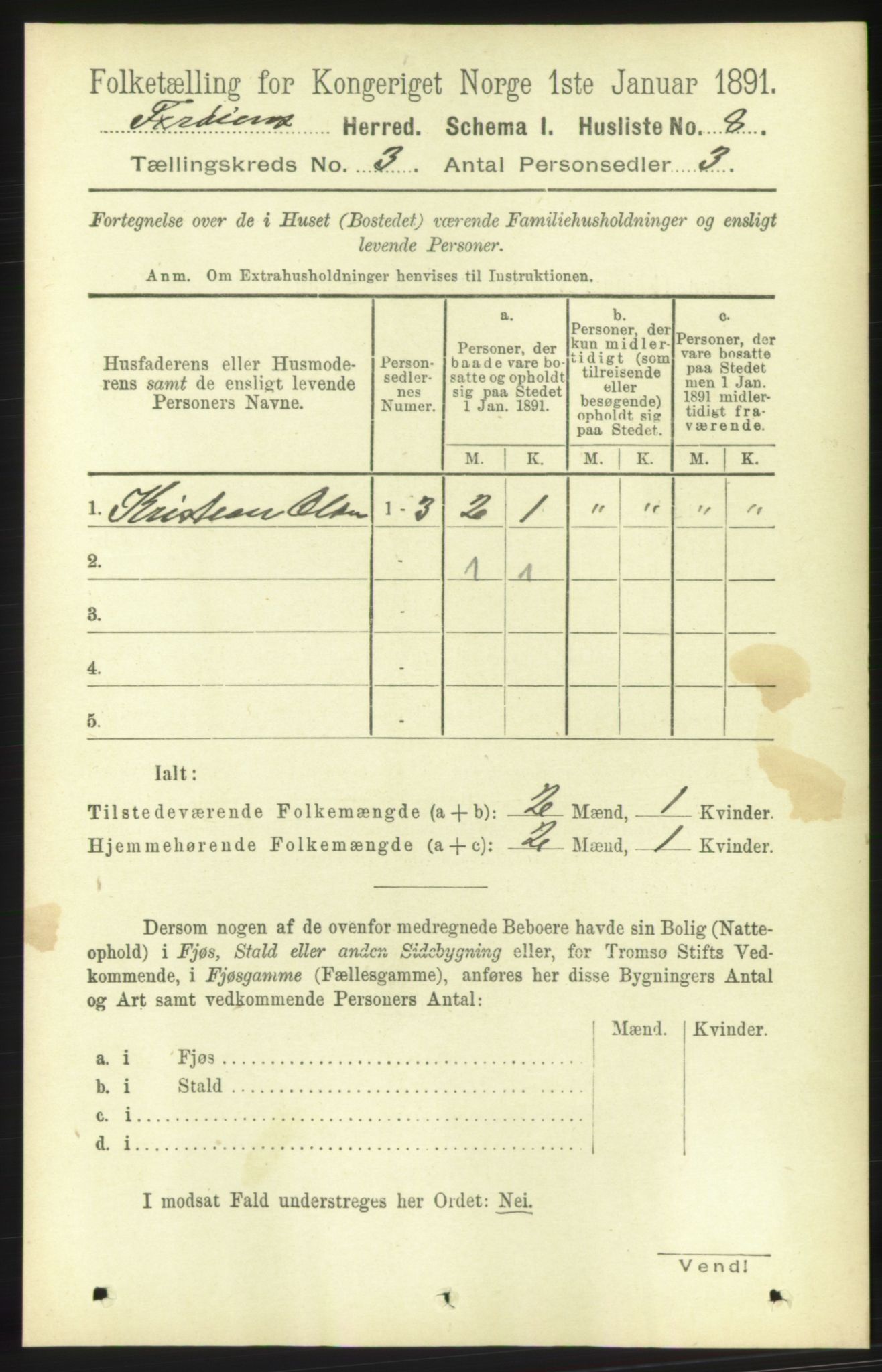 RA, 1891 census for 1619 Frøya, 1891, p. 1840