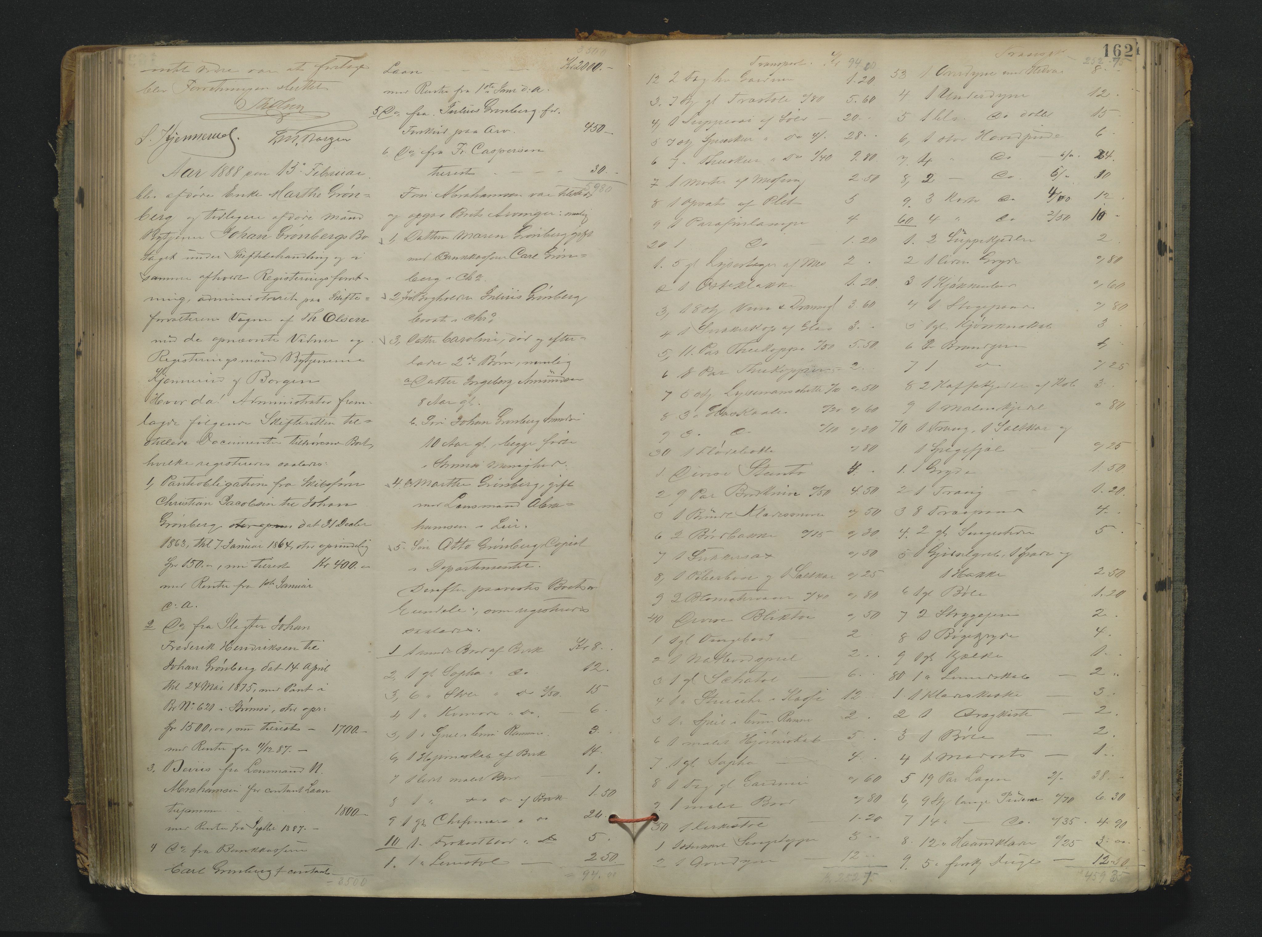 Drammen byfogd, AV/SAKO-A-222/H/Hb/Hbb/L0006: Registreringsprotokoll., 1886-1891, p. 162