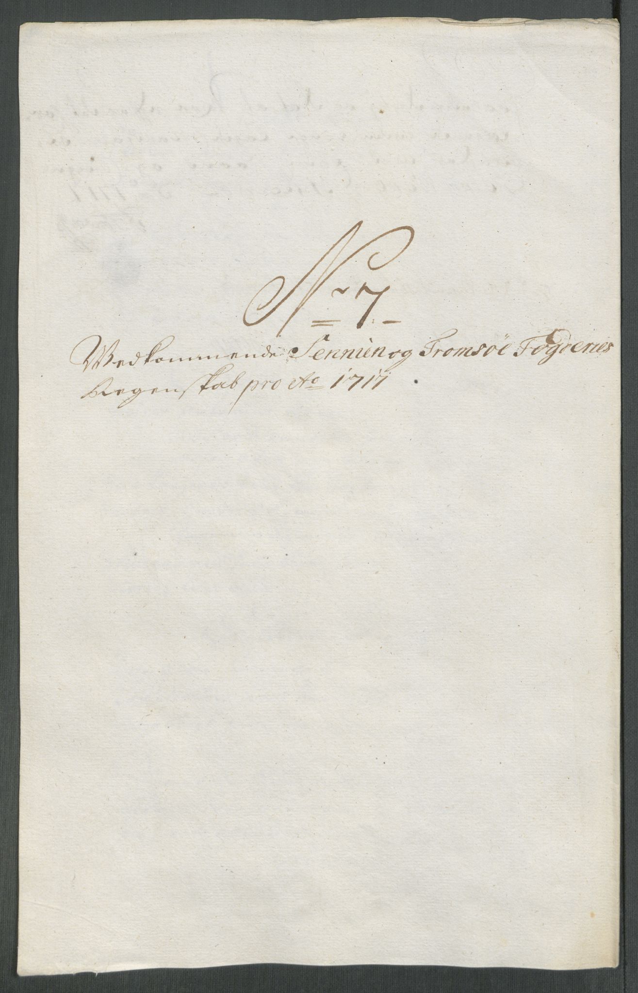 Rentekammeret inntil 1814, Reviderte regnskaper, Fogderegnskap, AV/RA-EA-4092/R68/L4763: Fogderegnskap Senja og Troms, 1717, p. 109