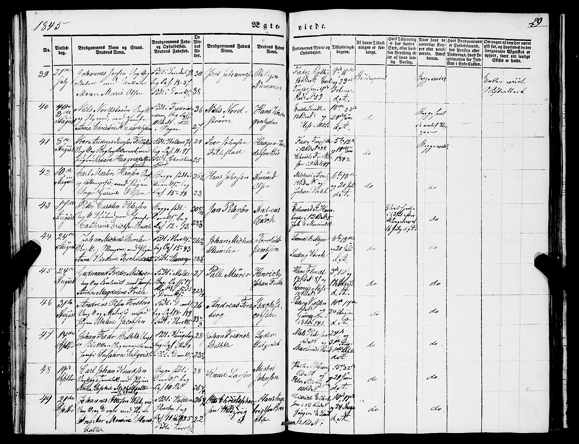 Domkirken sokneprestembete, AV/SAB-A-74801/H/Haa/L0033: Parish register (official) no. D 1, 1841-1853, p. 29