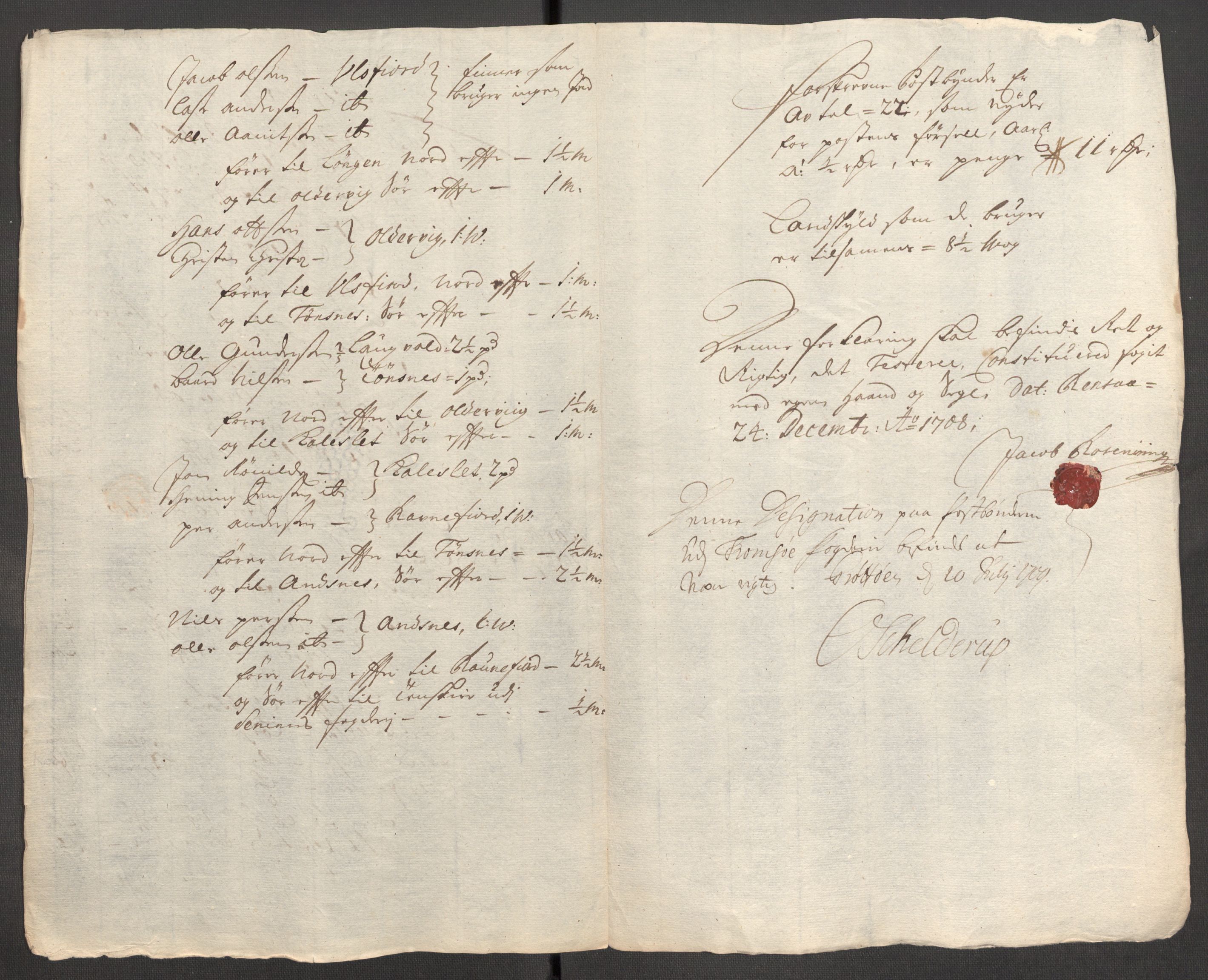 Rentekammeret inntil 1814, Reviderte regnskaper, Fogderegnskap, AV/RA-EA-4092/R68/L4757: Fogderegnskap Senja og Troms, 1708-1710, p. 73