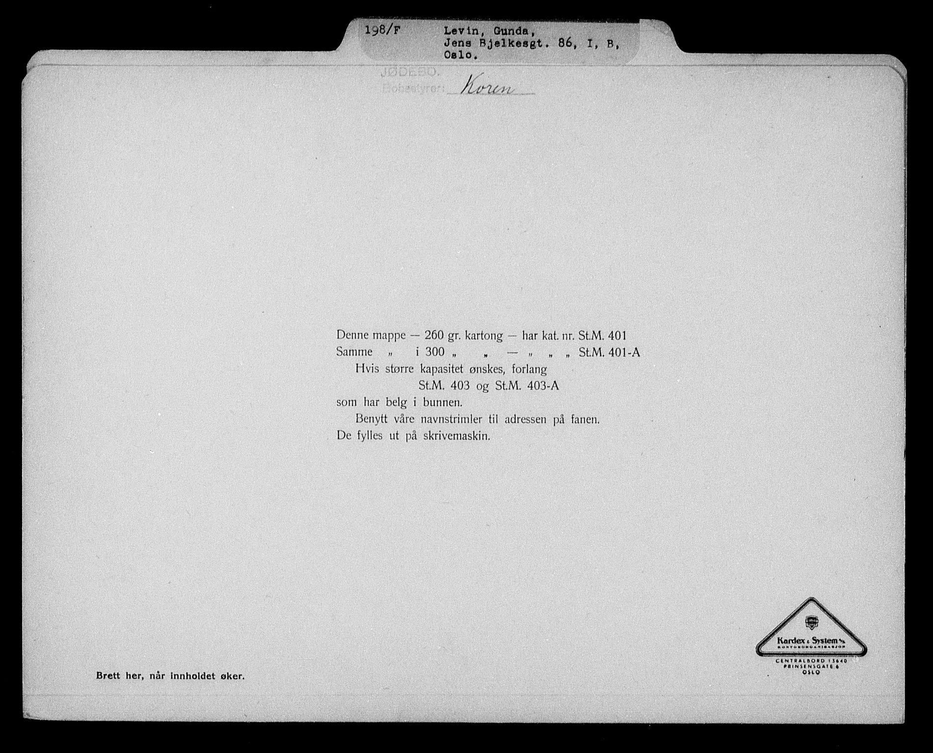 Justisdepartementet, Tilbakeføringskontoret for inndratte formuer, RA/S-1564/H/Hc/Hcc/L0957: --, 1945-1947, p. 159