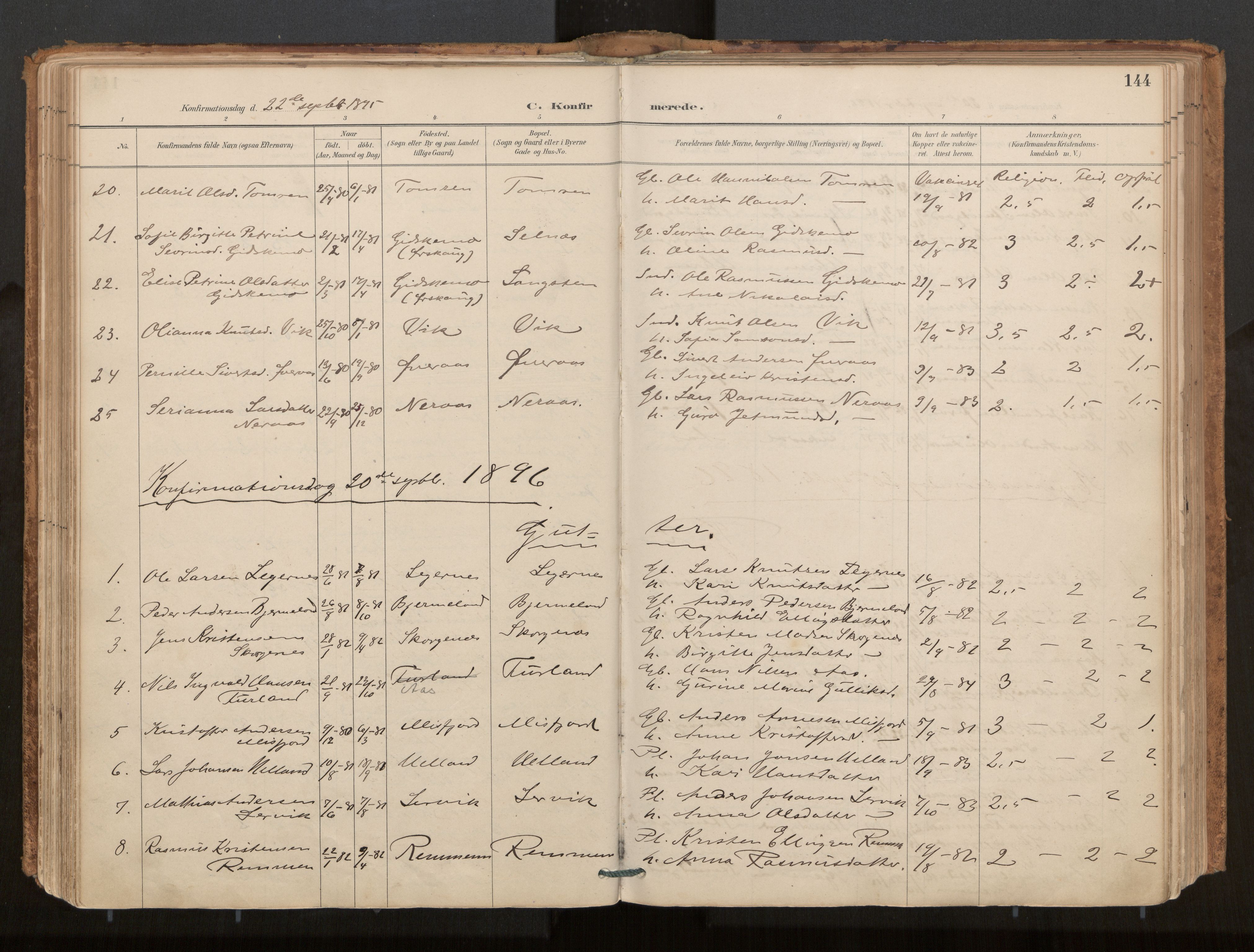 Ministerialprotokoller, klokkerbøker og fødselsregistre - Møre og Romsdal, AV/SAT-A-1454/539/L0531: Parish register (official) no. 539A04, 1887-1913, p. 144