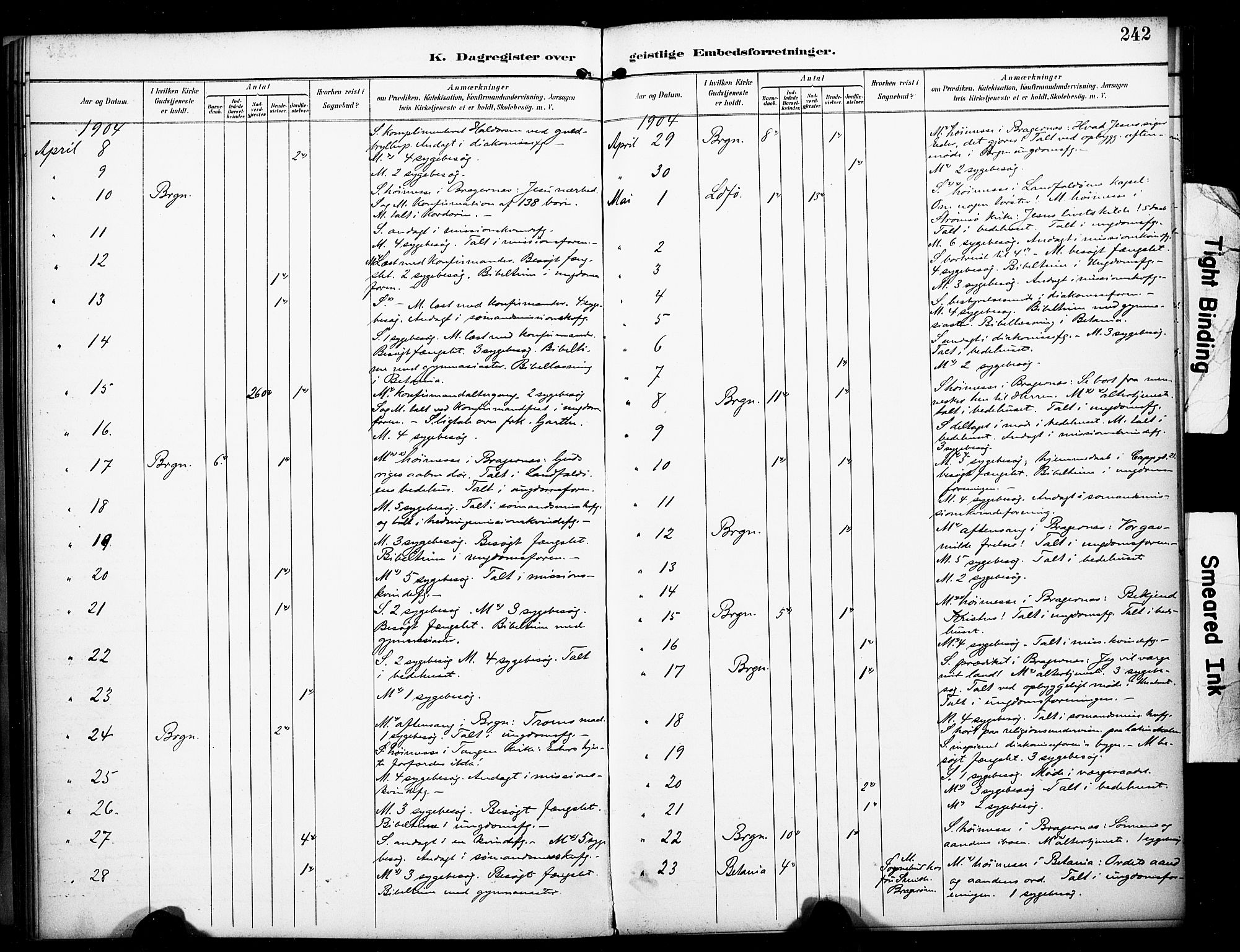 Bragernes kirkebøker, AV/SAKO-A-6/F/Fc/L0006: Parish register (official) no. III 6, 1888-1899, p. 242