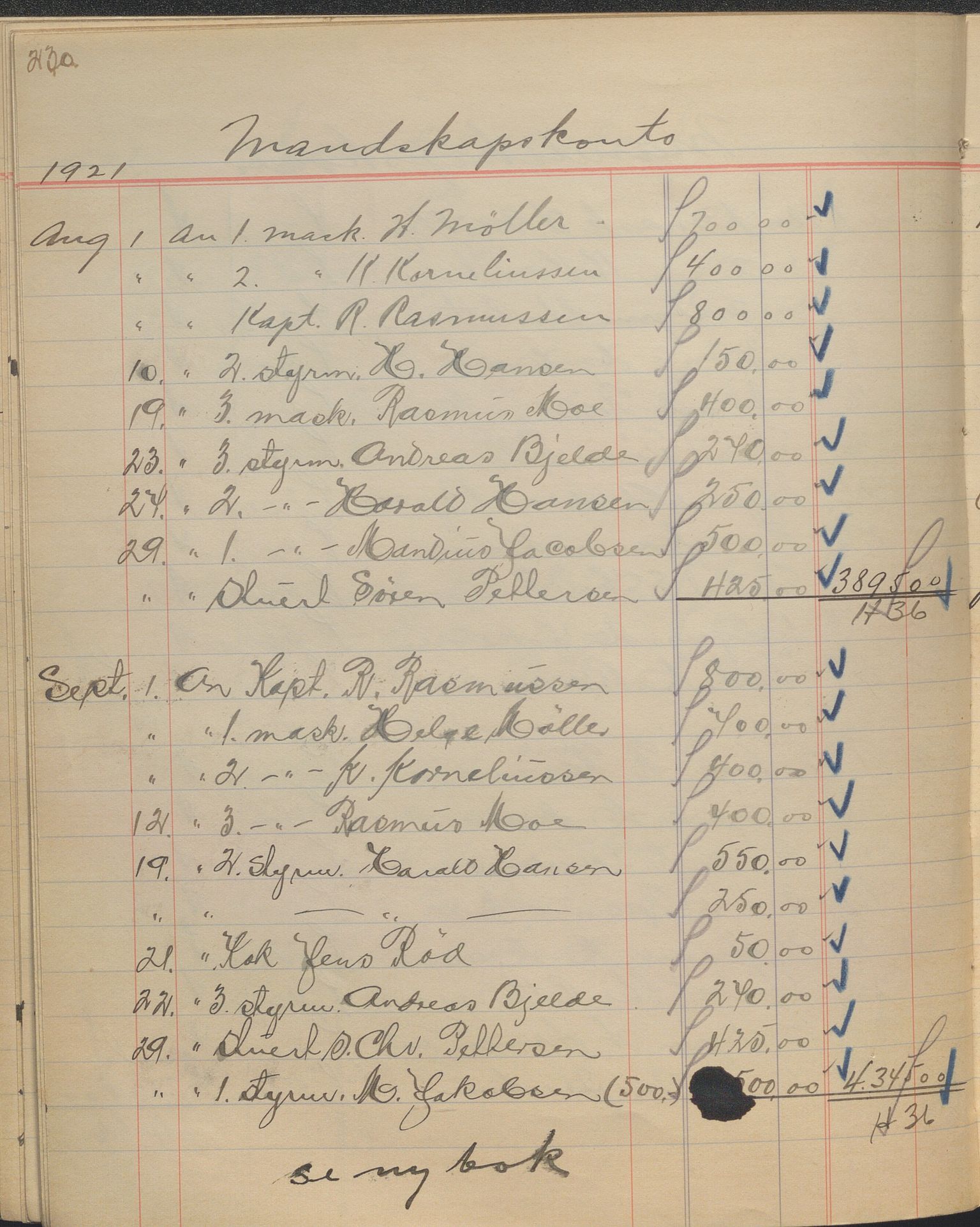 Christian Haaland, HABI/003/H/Hi, 1917-1921, p. 254