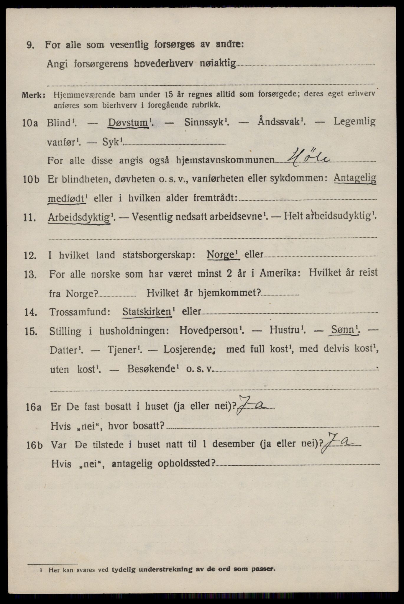 SAST, 1920 census for Høle, 1920, p. 1994