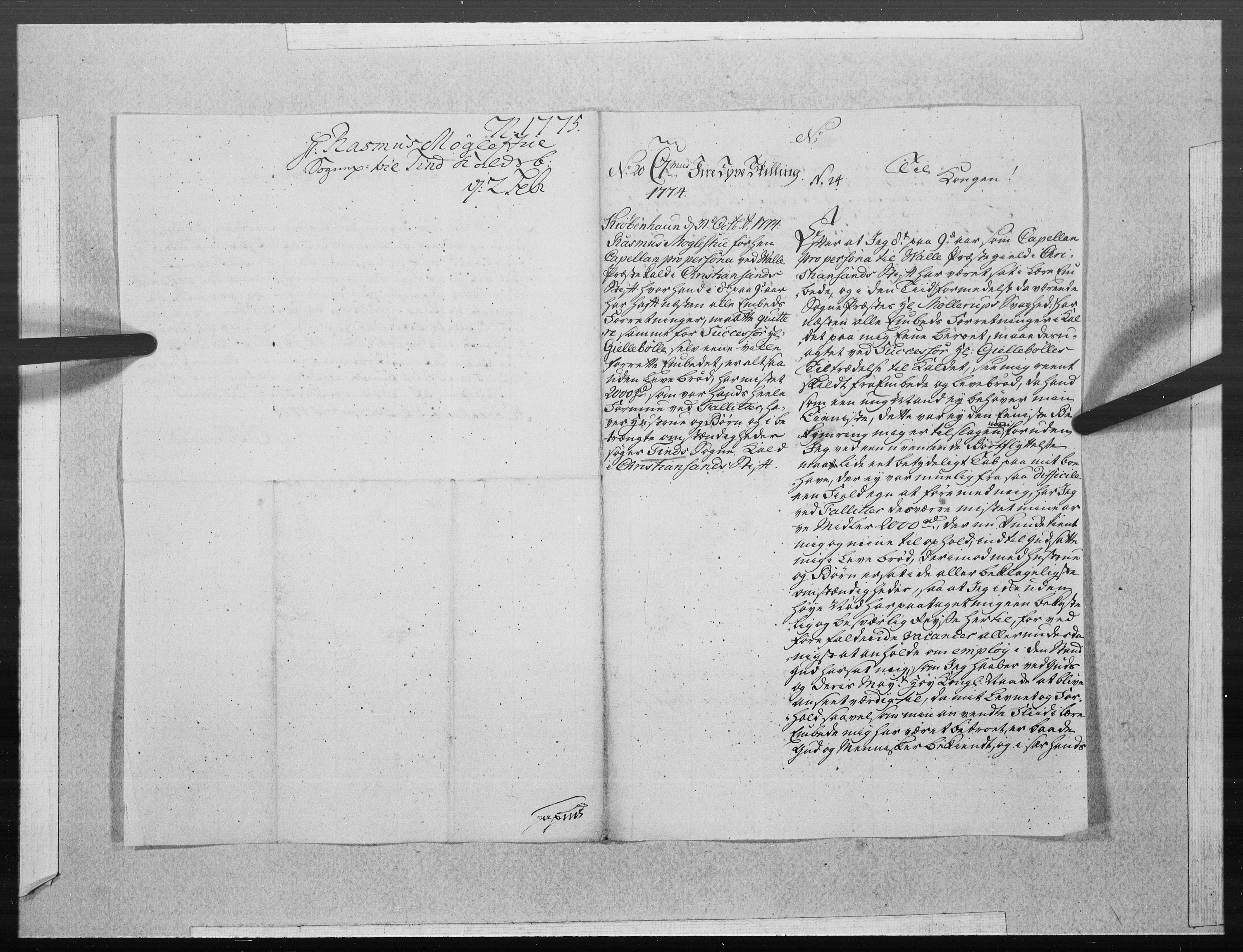 Danske Kanselli 1572-1799, RA/EA-3023/F/Fc/Fcc/Fcca/L0215: Norske innlegg 1572-1799, 1775, p. 91