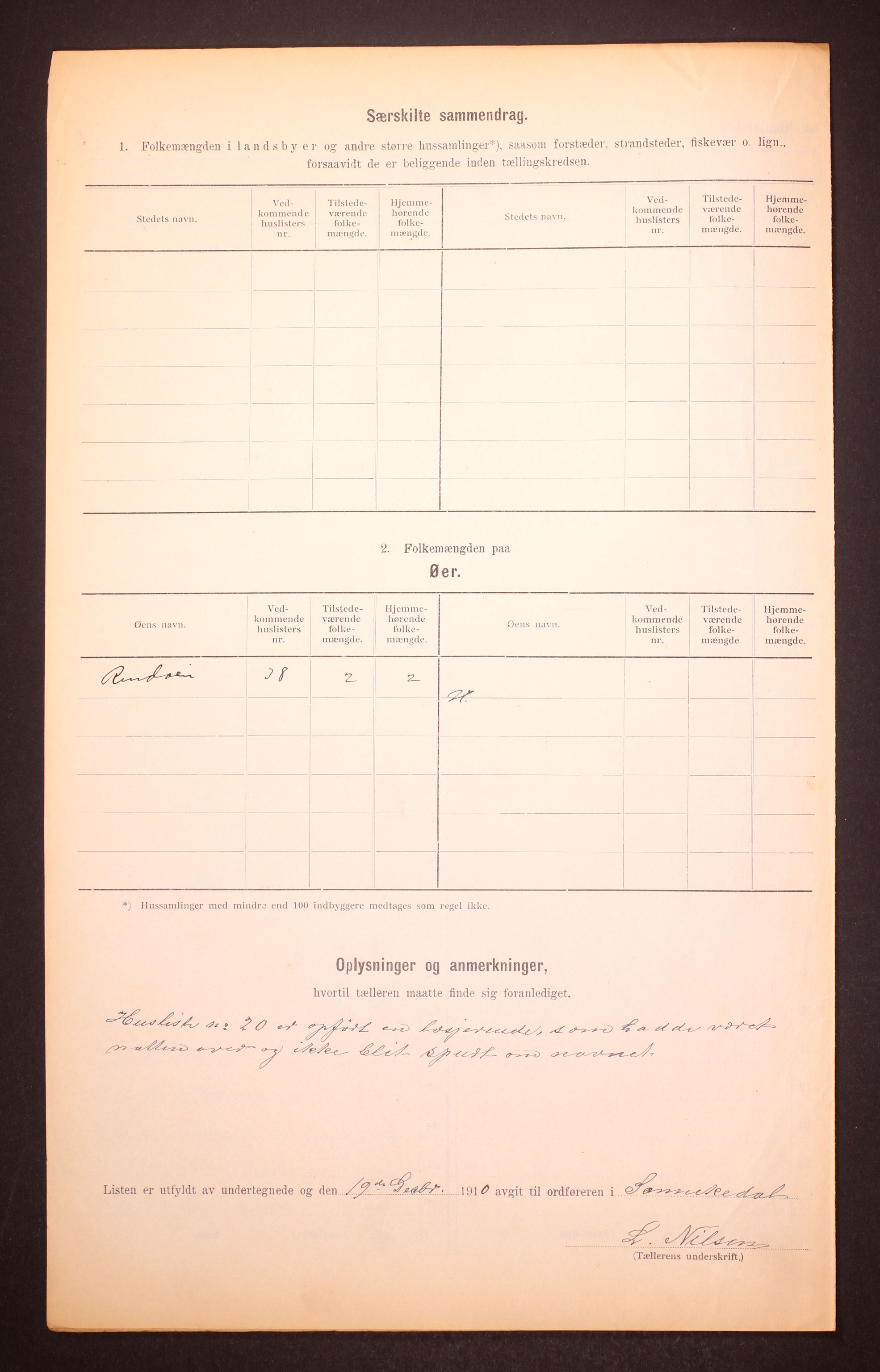 RA, 1910 census for Sannidal, 1910, p. 9