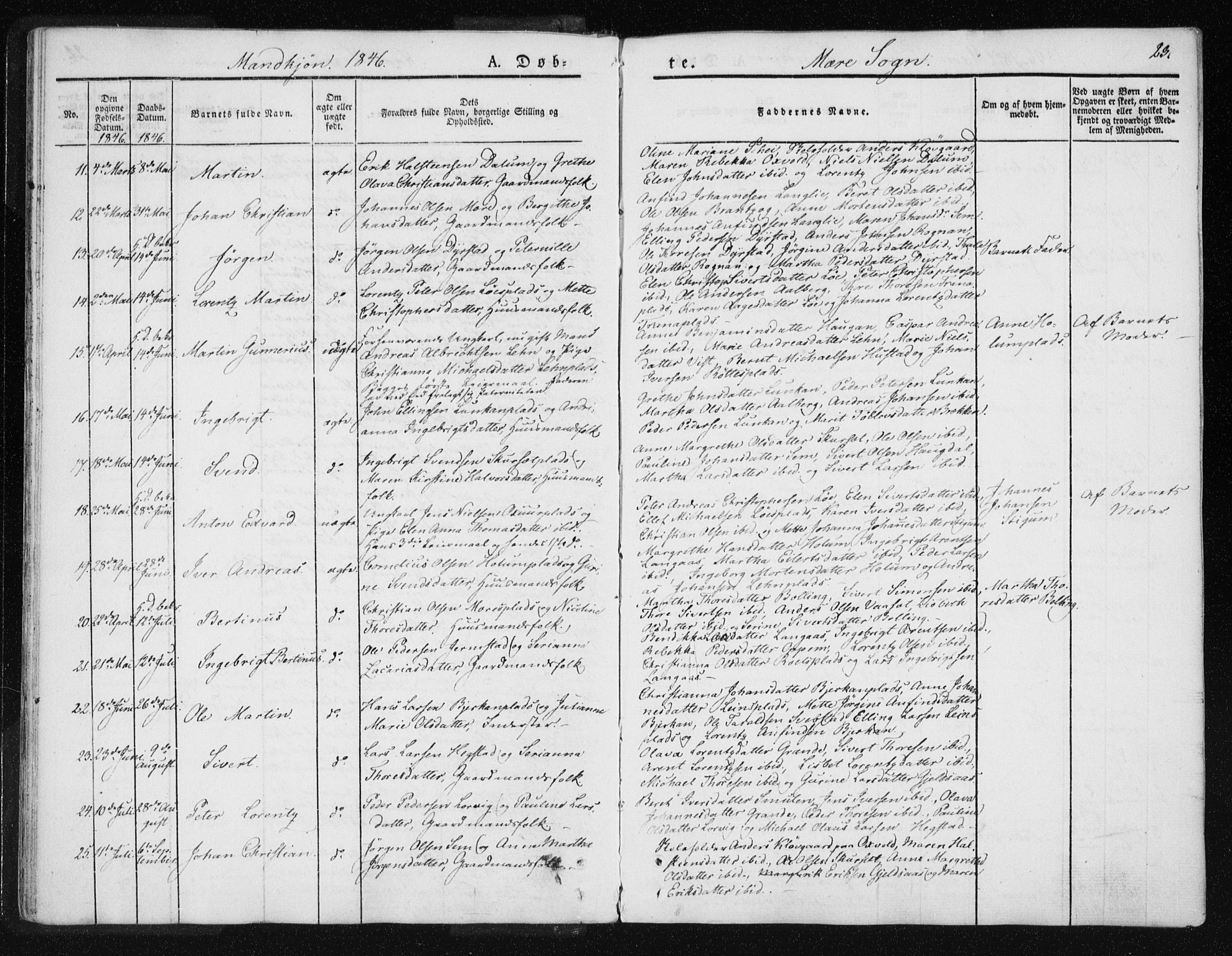 Ministerialprotokoller, klokkerbøker og fødselsregistre - Nord-Trøndelag, AV/SAT-A-1458/735/L0339: Parish register (official) no. 735A06 /1, 1836-1848, p. 23