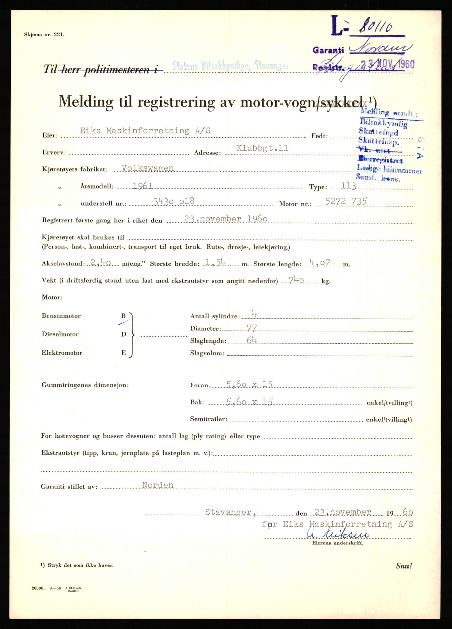 Stavanger trafikkstasjon, SAST/A-101942/0/F/L0070: L-78800 - L-80499, 1930-1971, p. 1728