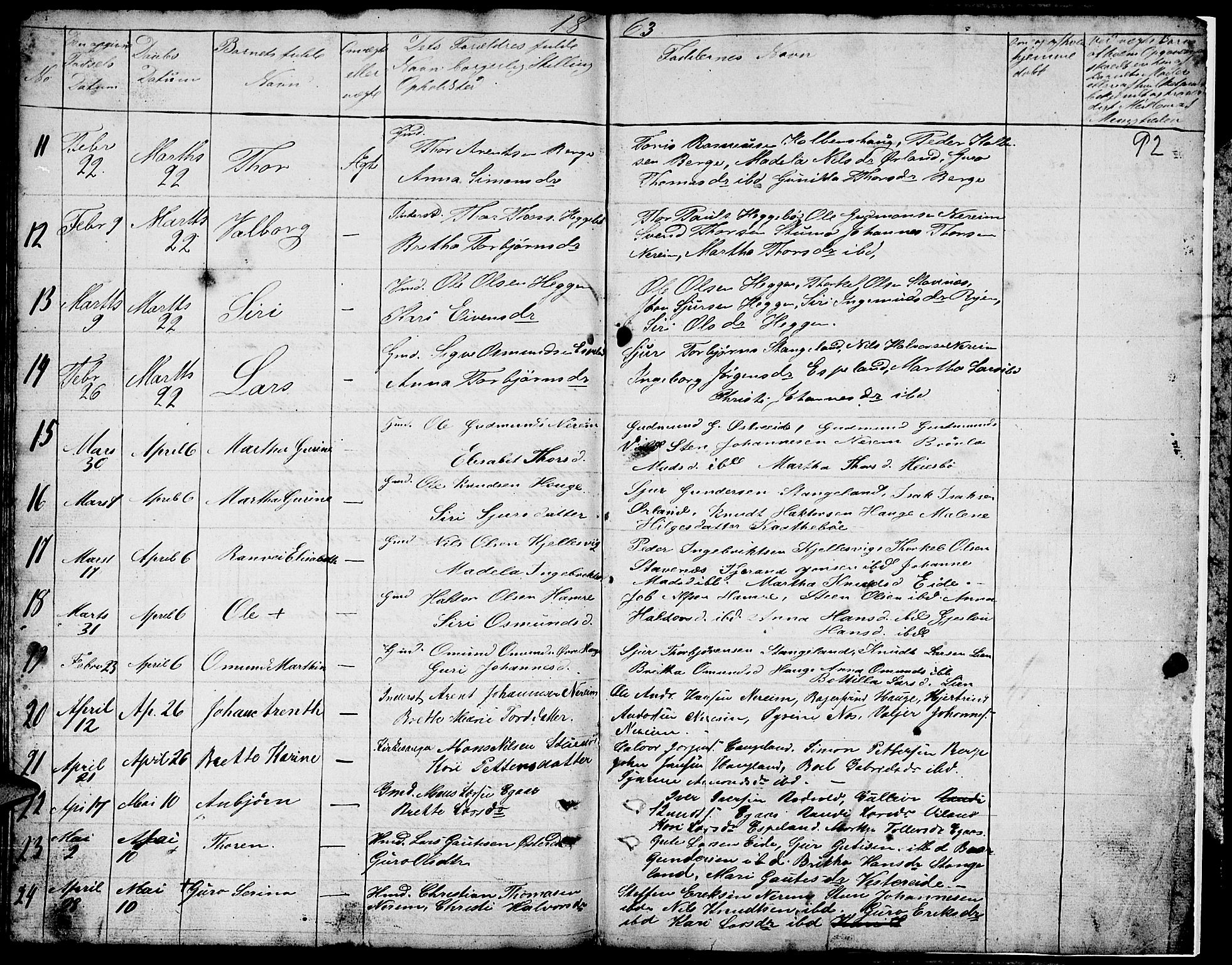 Ølen Sokneprestembete, AV/SAB-A-79201/H/Hab: Parish register (copy) no. A 1, 1851-1863, p. 92