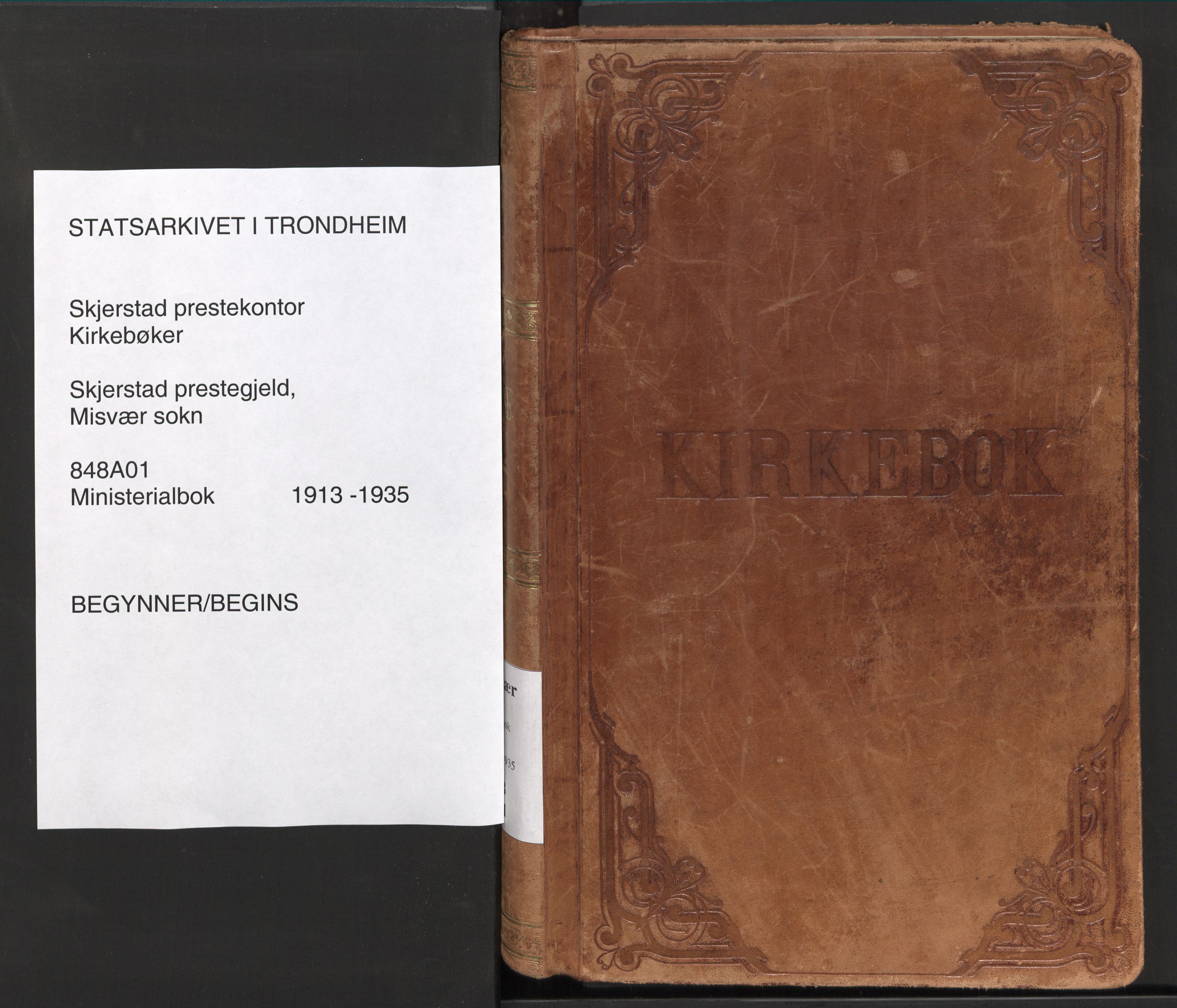 Ministerialprotokoller, klokkerbøker og fødselsregistre - Nordland, SAT/A-1459/848/L0688: Parish register (official) no. 848A01, 1913-1935