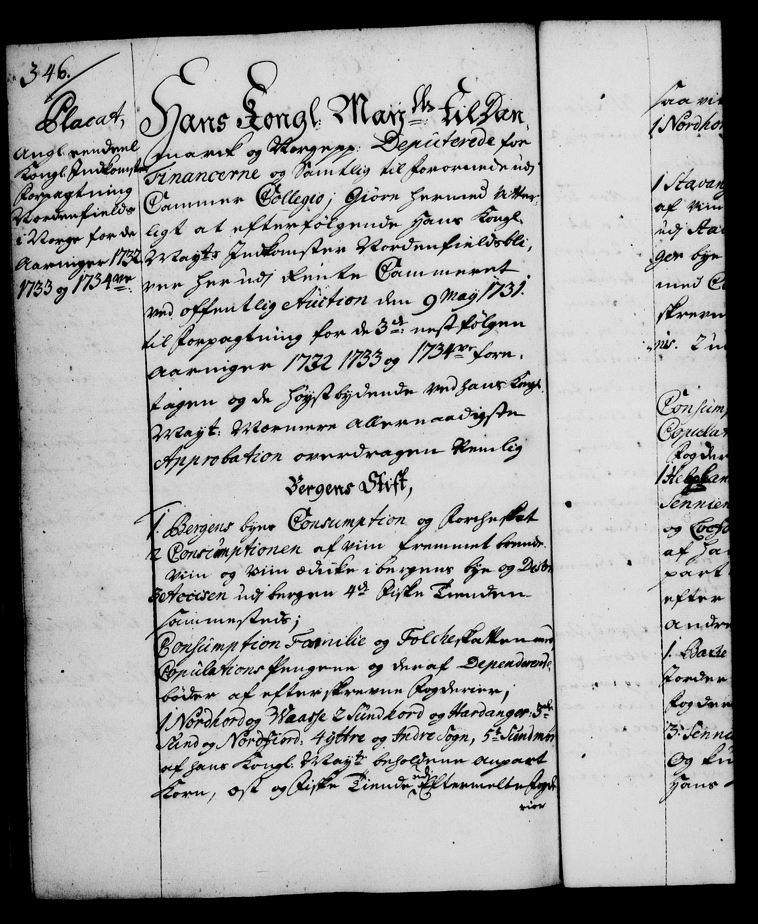 Rentekammeret, Kammerkanselliet, RA/EA-3111/G/Gg/Gga/L0003: Norsk ekspedisjonsprotokoll med register (merket RK 53.3), 1727-1734, p. 346