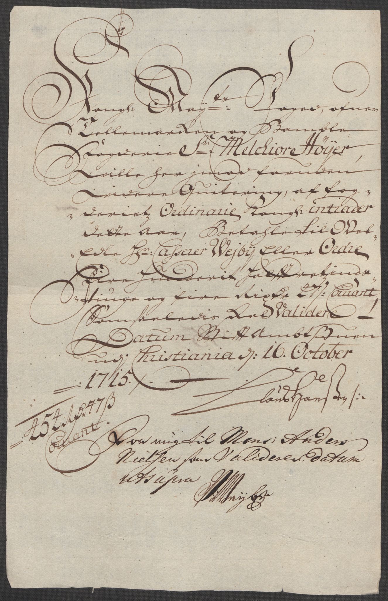 Rentekammeret inntil 1814, Reviderte regnskaper, Fogderegnskap, AV/RA-EA-4092/R36/L2127: Fogderegnskap Øvre og Nedre Telemark og Bamble, 1715, p. 375