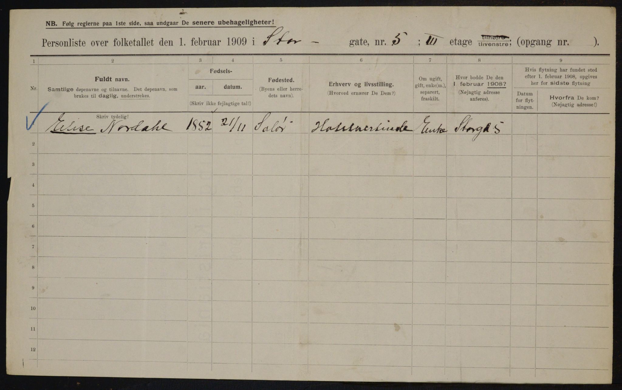 OBA, Municipal Census 1909 for Kristiania, 1909, p. 93028