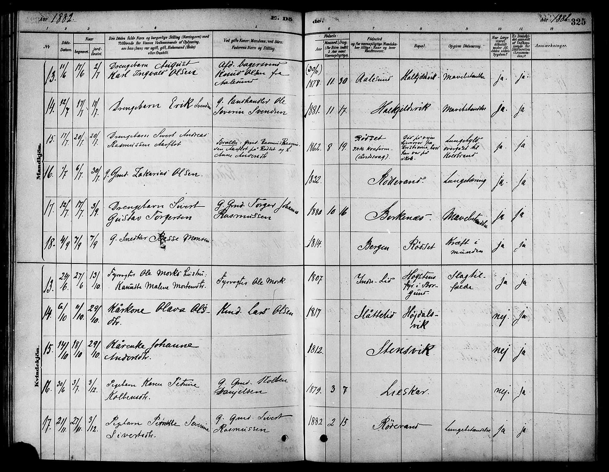 Ministerialprotokoller, klokkerbøker og fødselsregistre - Møre og Romsdal, AV/SAT-A-1454/511/L0141: Parish register (official) no. 511A08, 1878-1890, p. 325