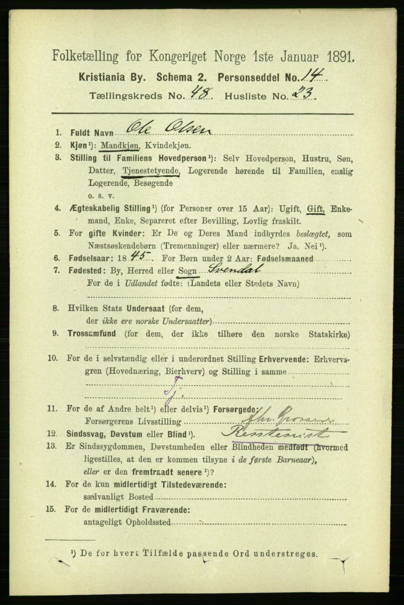 RA, 1891 census for 0301 Kristiania, 1891, p. 28498