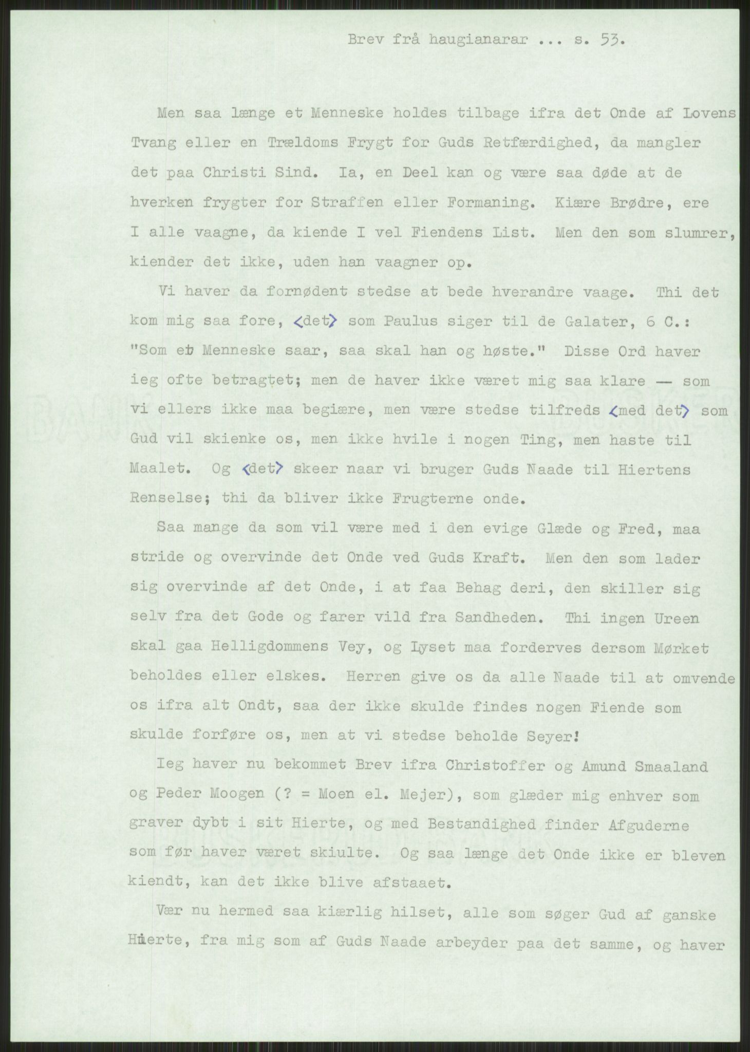 Samlinger til kildeutgivelse, Haugianerbrev, AV/RA-EA-6834/F/L0001: Haugianerbrev I: 1760-1804, 1760-1804, p. 53