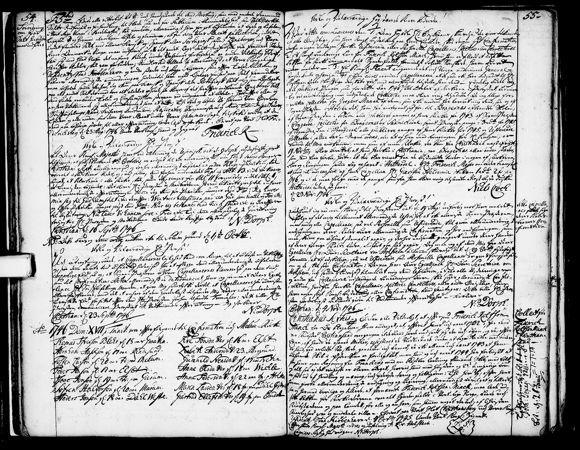 Solum sokneprestkontor, SAKO/A-305/A/Aa/L0002: Other parish register no. 2, 1743-1791, p. 54-55