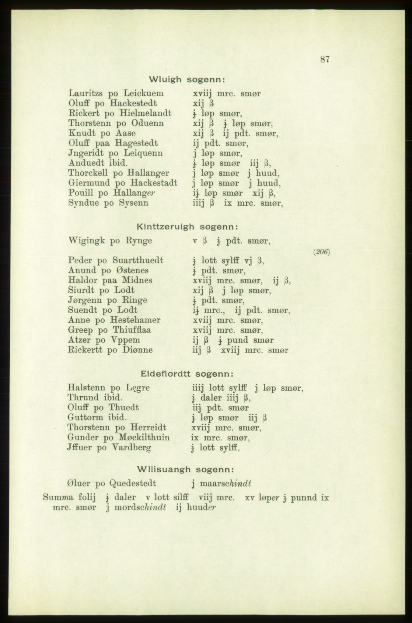 Publikasjoner utgitt av Arkivverket, PUBL/PUBL-001/C/0003: Bind 3: Skatten av Bergenhus len 1563, 1563, p. 87