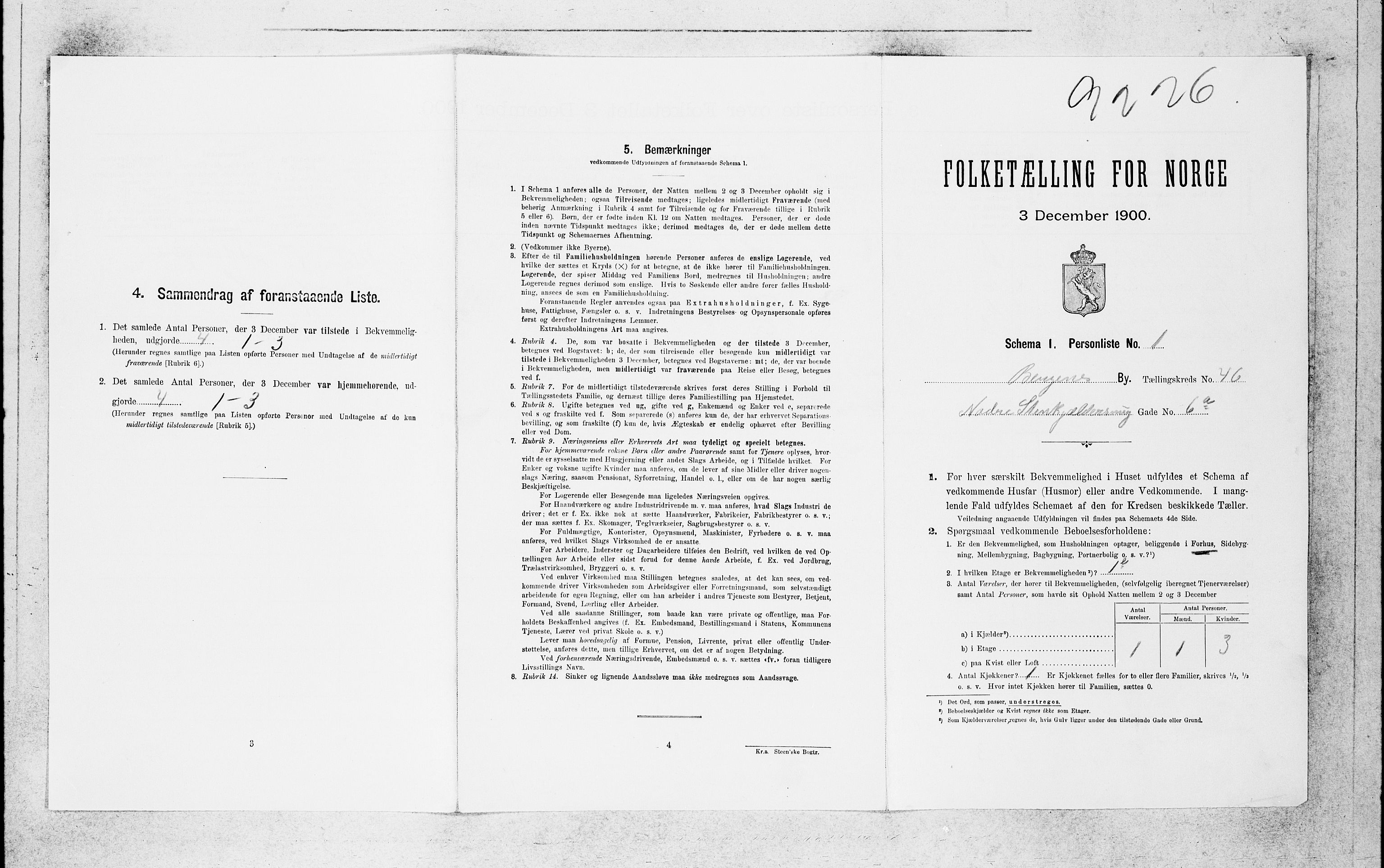 SAB, 1900 census for Bergen, 1900, p. 8690