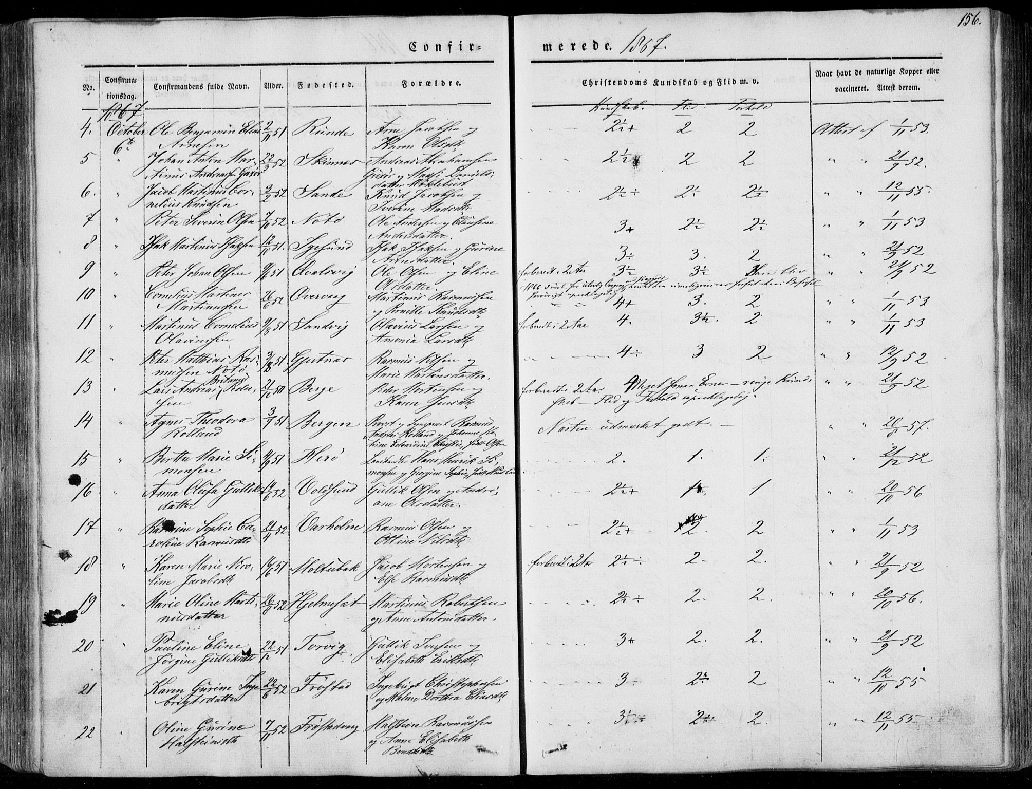 Ministerialprotokoller, klokkerbøker og fødselsregistre - Møre og Romsdal, AV/SAT-A-1454/507/L0070: Parish register (official) no. 507A05, 1842-1873, p. 156