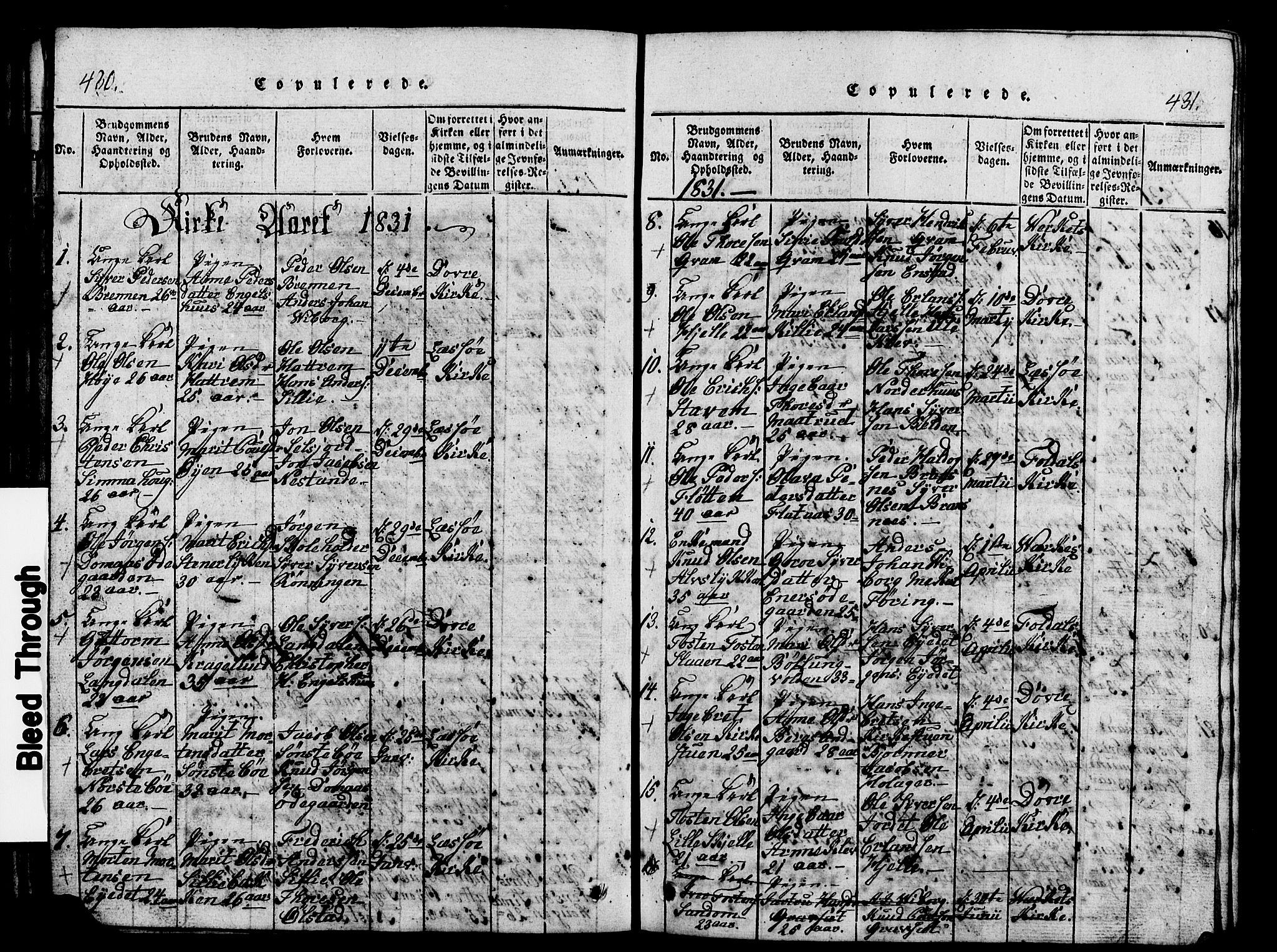 Lesja prestekontor, SAH/PREST-068/H/Ha/Hab/L0001: Parish register (copy) no. 1, 1820-1831, p. 430-431