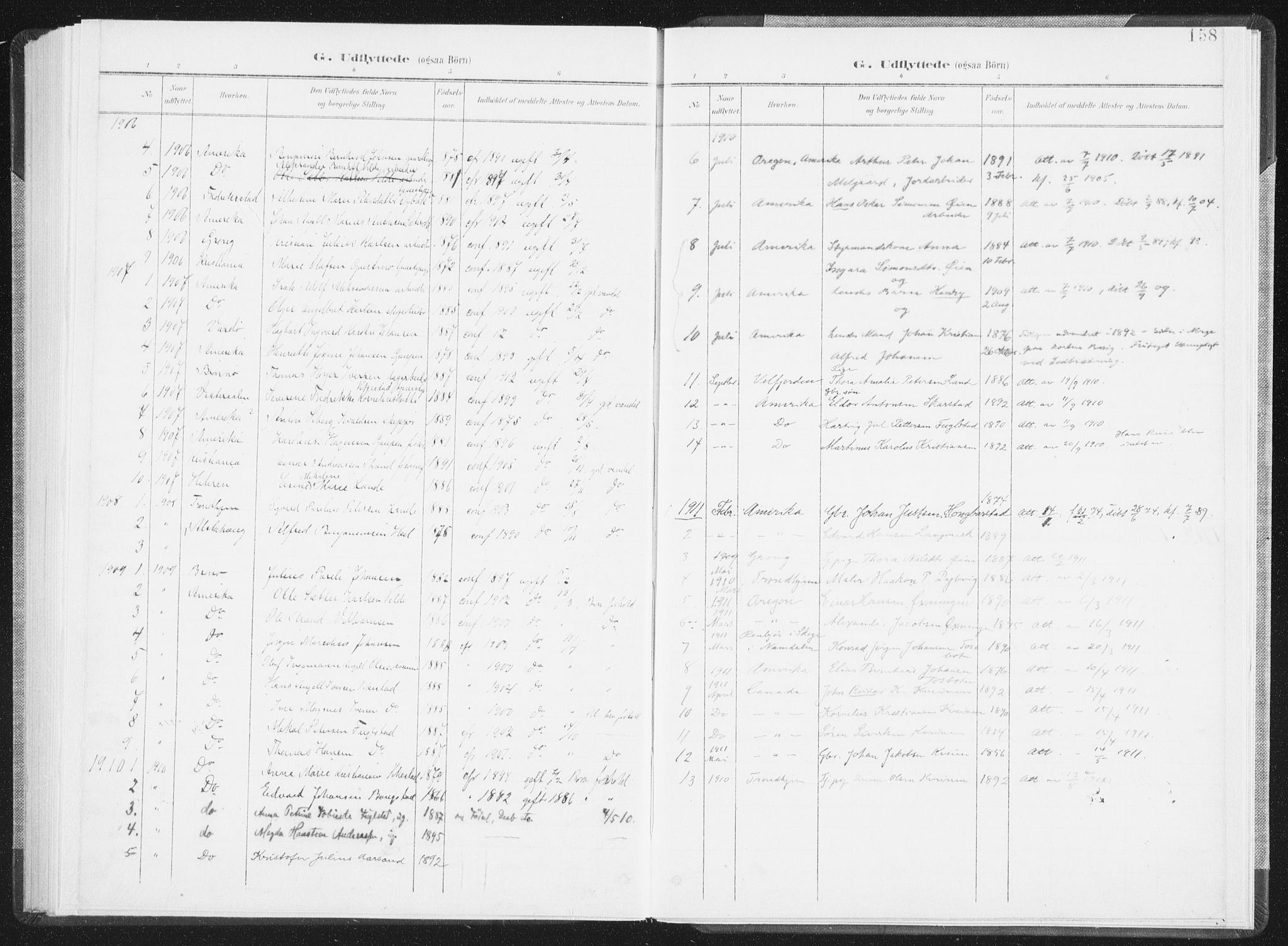 Ministerialprotokoller, klokkerbøker og fødselsregistre - Nordland, SAT/A-1459/810/L0153: Parish register (official) no. 810A12, 1899-1914, p. 158