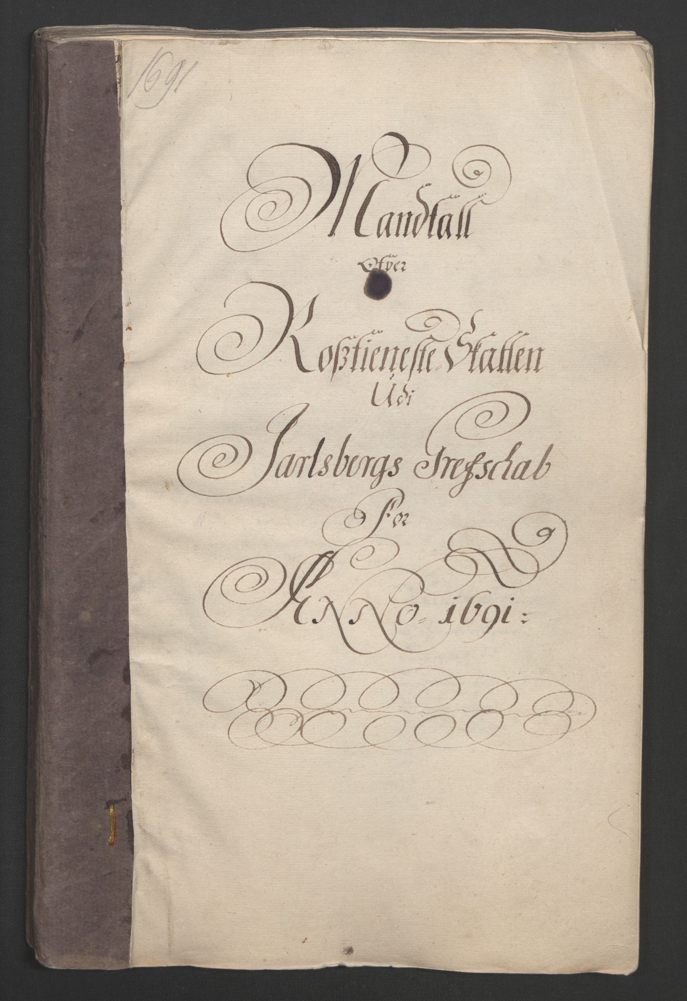 Rentekammeret inntil 1814, Reviderte regnskaper, Fogderegnskap, RA/EA-4092/R32/L1864: Fogderegnskap Jarlsberg grevskap, 1691, p. 243