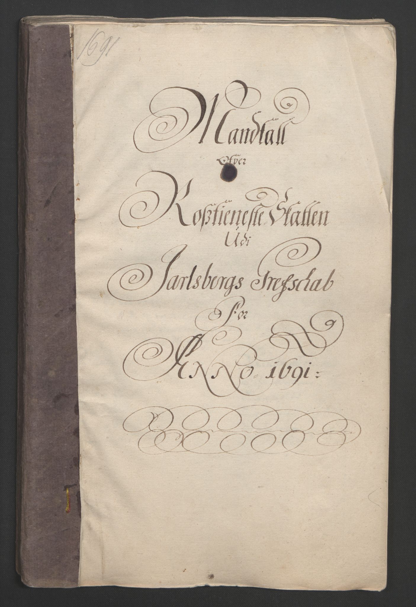 Rentekammeret inntil 1814, Reviderte regnskaper, Fogderegnskap, AV/RA-EA-4092/R32/L1864: Fogderegnskap Jarlsberg grevskap, 1691, p. 243