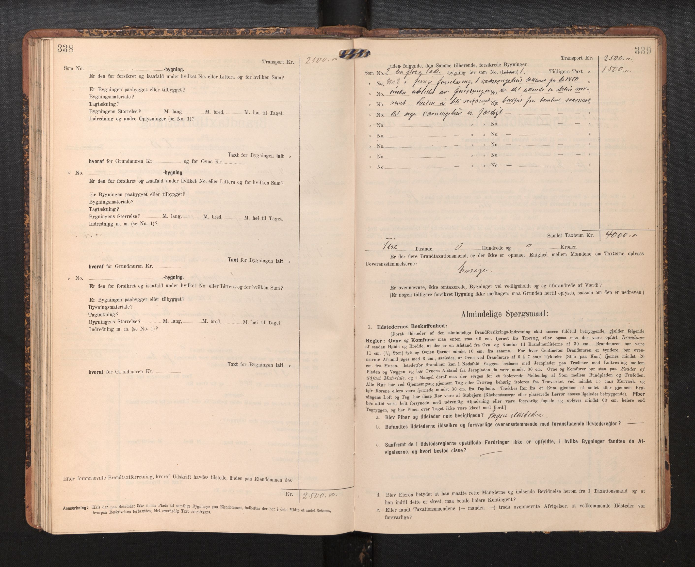 Lensmannen i Askøy, SAB/A-31001/0012/L0005: Branntakstprotokoll, skjematakst, 1907-1915, p. 338-339
