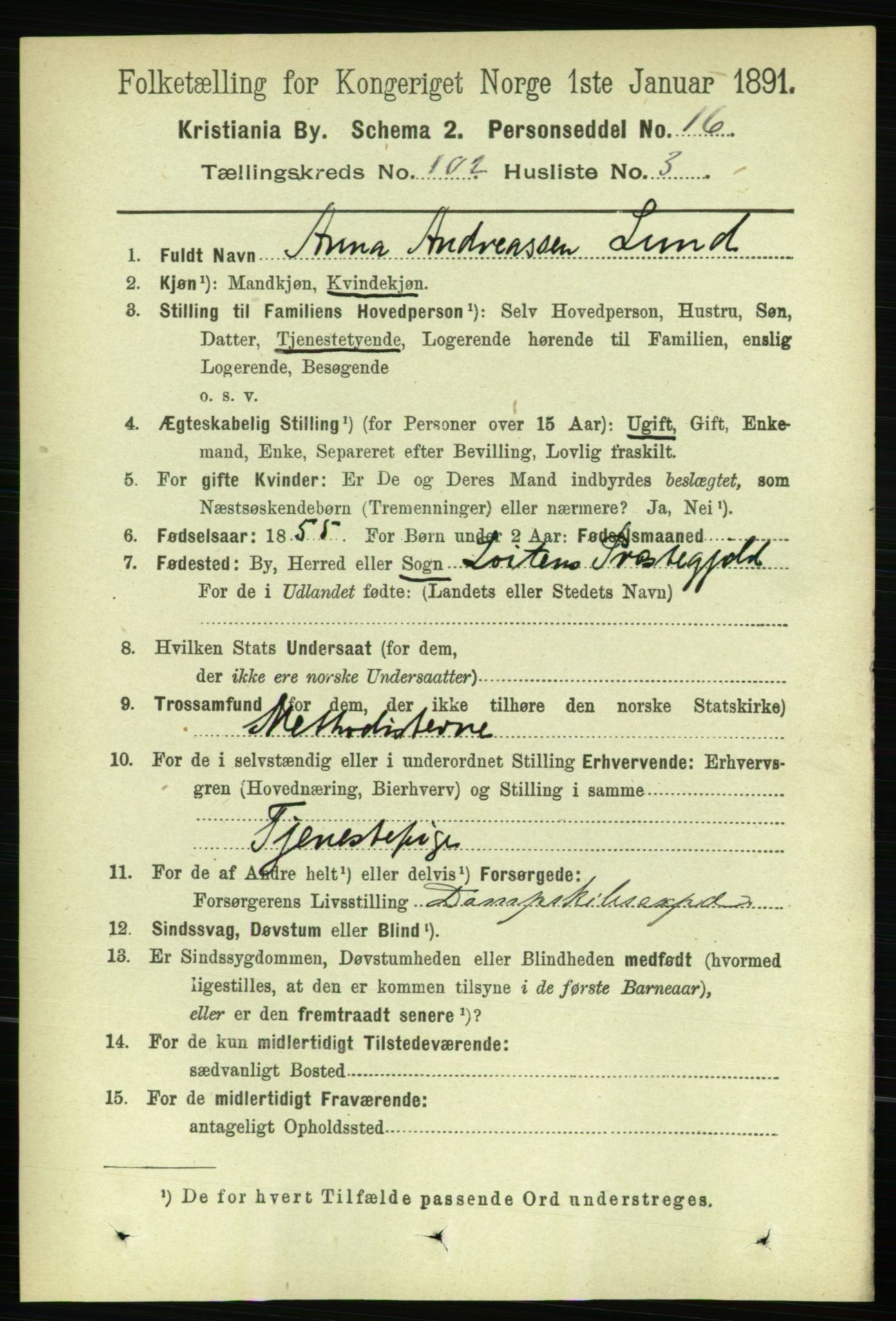 RA, 1891 census for 0301 Kristiania, 1891, p. 50705