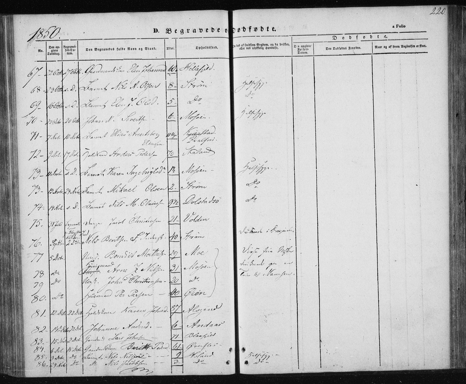 Ministerialprotokoller, klokkerbøker og fødselsregistre - Nordland, AV/SAT-A-1459/820/L0291: Parish register (official) no. 820A12, 1846-1854, p. 220