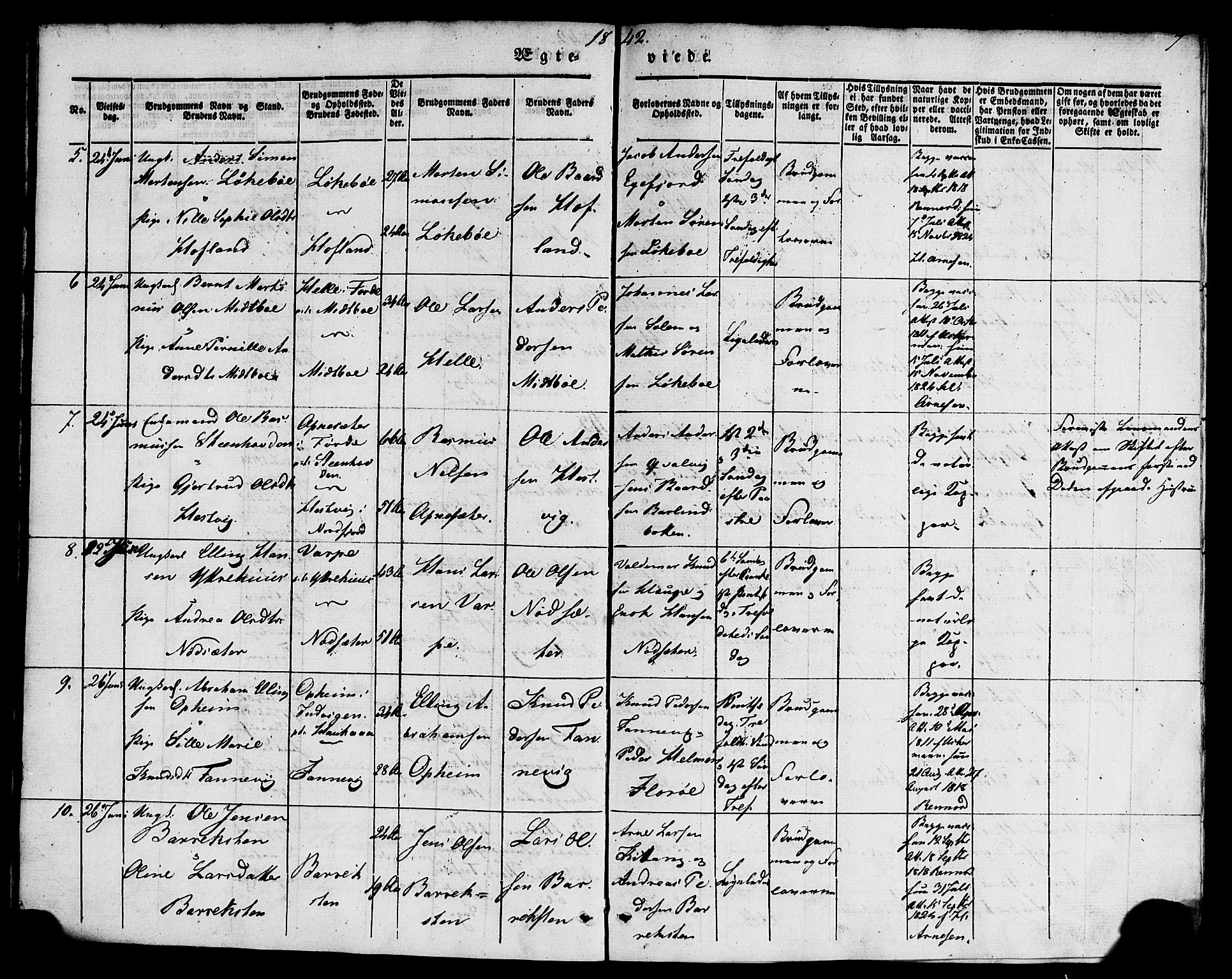 Kinn sokneprestembete, AV/SAB-A-80801/H/Haa/Haaa/L0009: Parish register (official) no. A 9, 1841-1852, p. 7