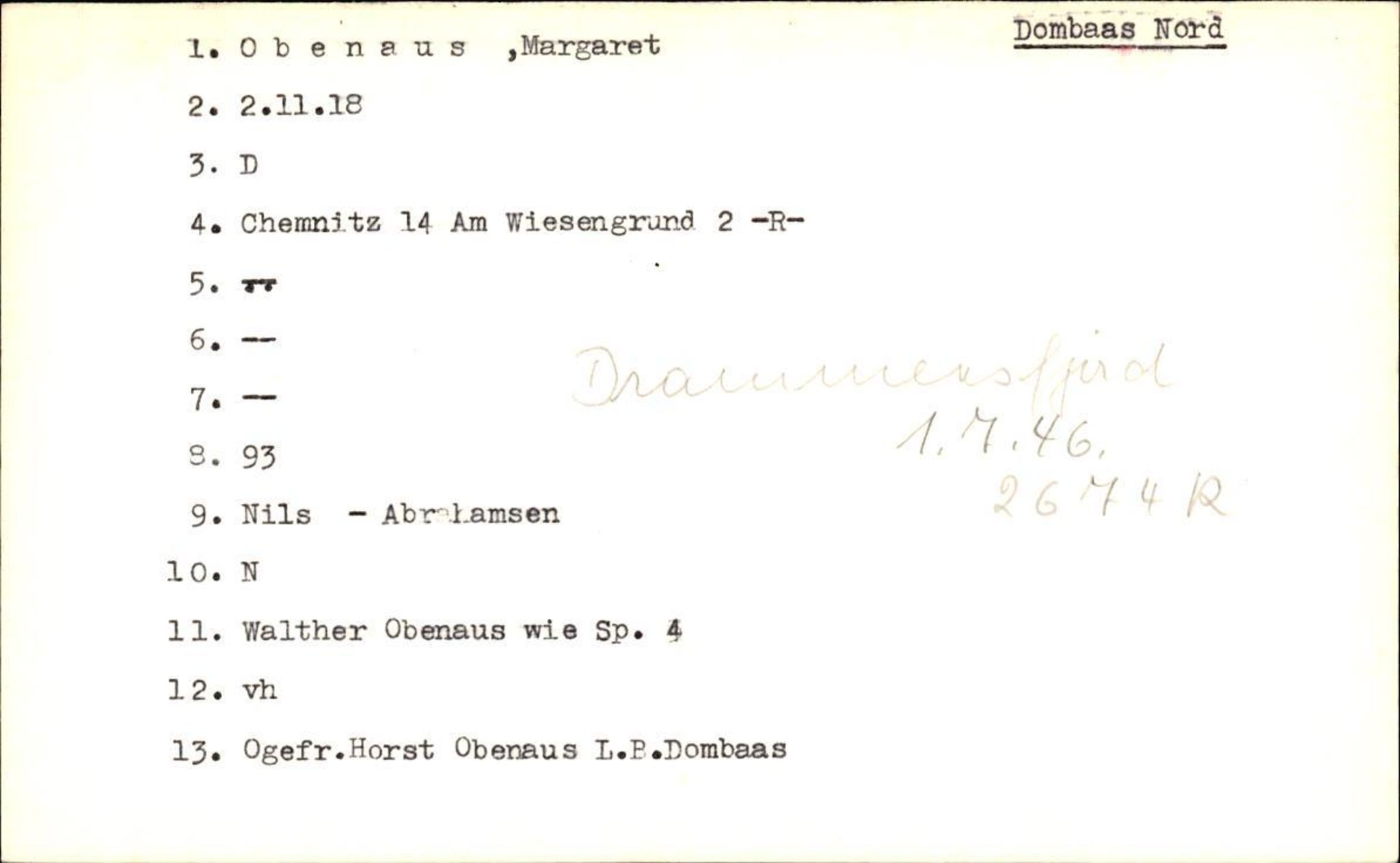 Hjemsendte tyskere , RA/RAFA-6487/D/Db/L0020: Mülzet-Paülisch, 1945-1947, p. 755