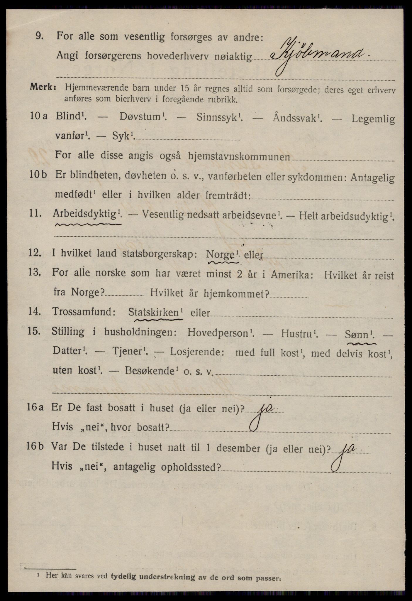 SAT, 1920 census for Kristiansund, 1920, p. 41454