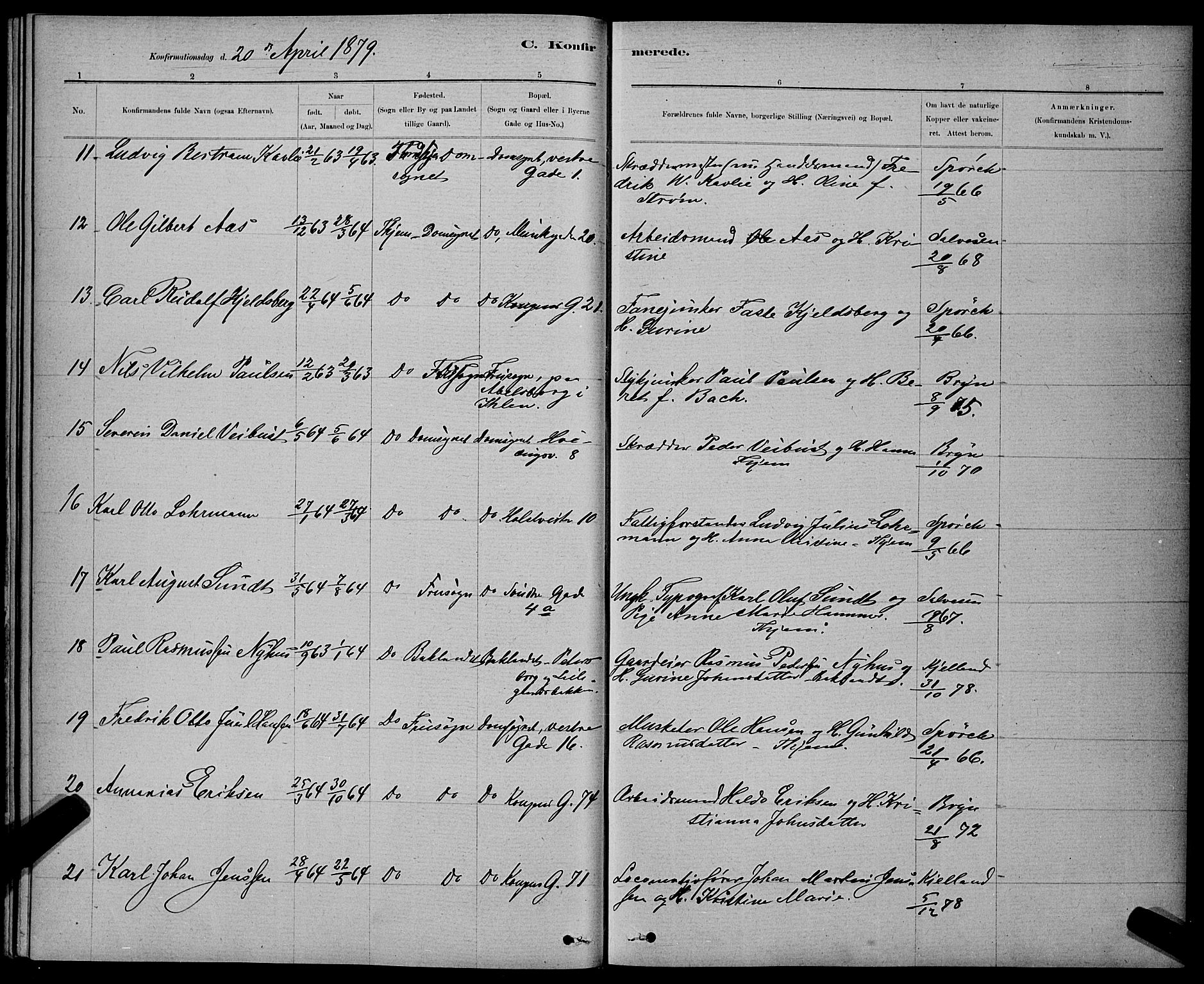 Ministerialprotokoller, klokkerbøker og fødselsregistre - Sør-Trøndelag, AV/SAT-A-1456/601/L0091: Parish register (copy) no. 601C09, 1878-1883