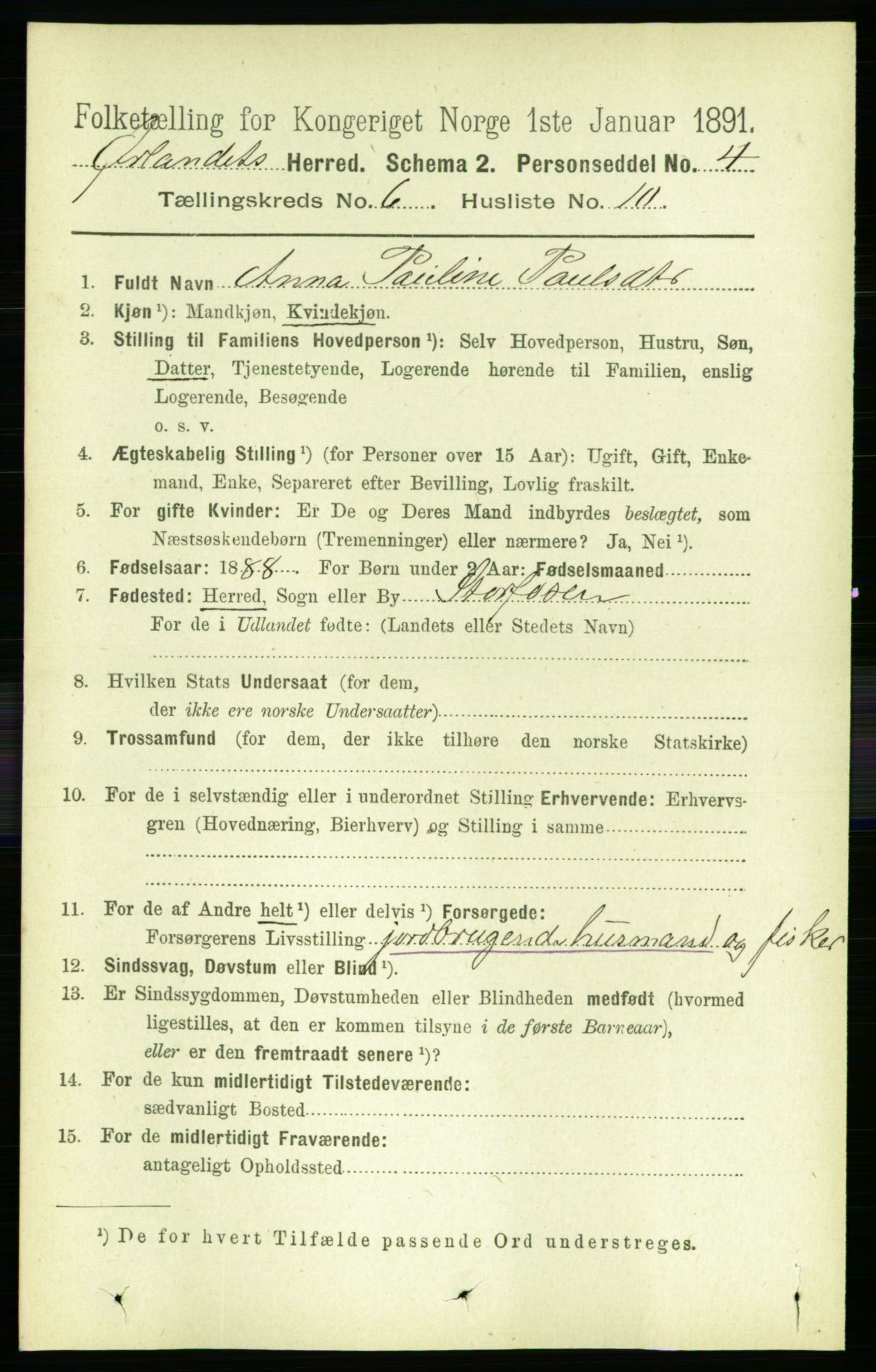 RA, 1891 census for 1621 Ørland, 1891, p. 1908