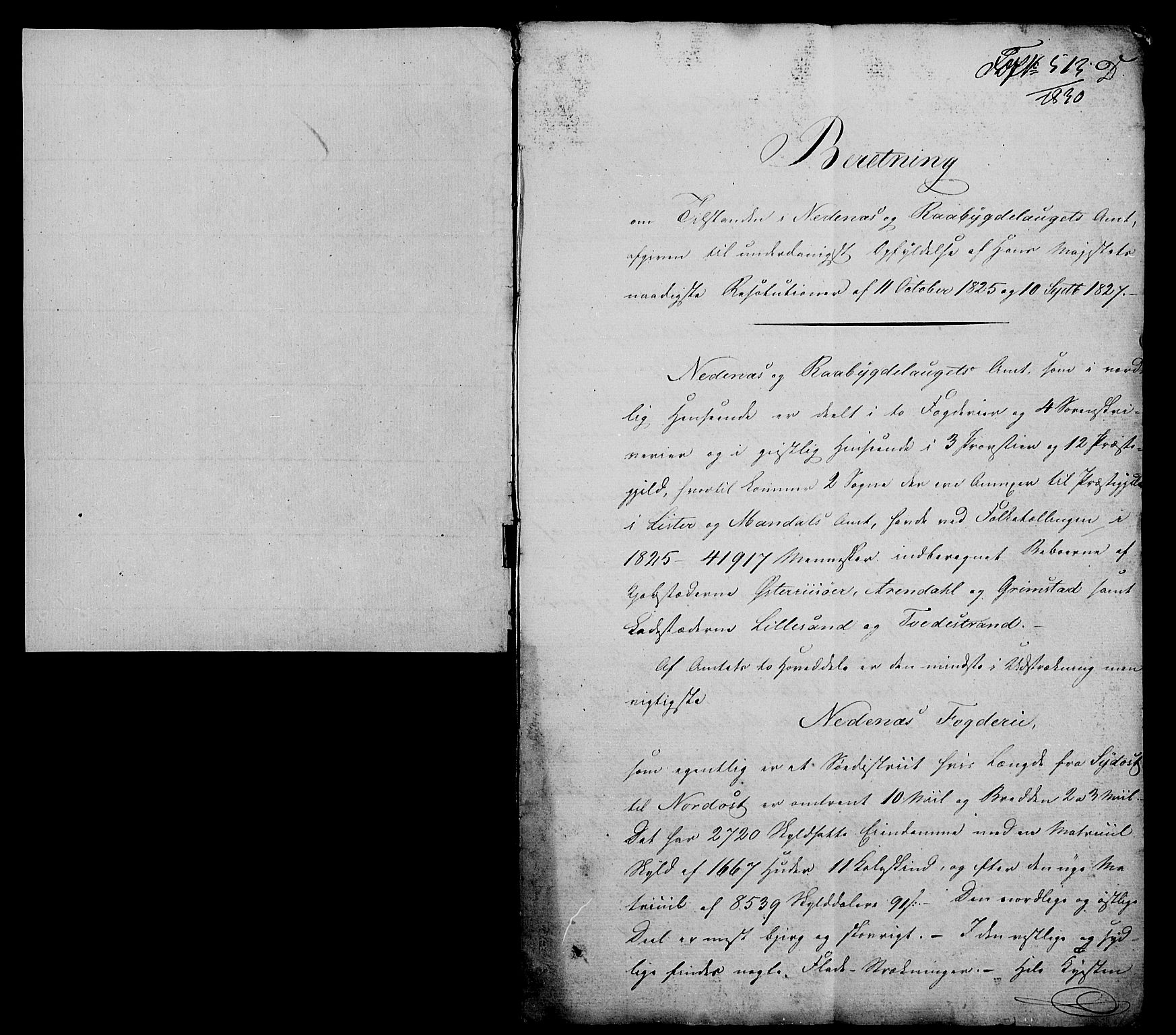 Statistisk sentralbyrå, Næringsøkonomiske emner, Generelt - Amtmennenes femårsberetninger, AV/RA-S-2233/F/Fa/L0003: --, 1829-1835, p. 5