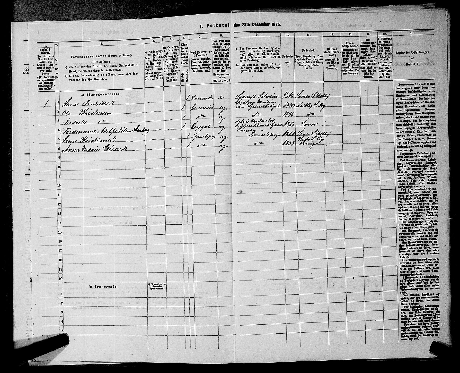 RA, 1875 census for 0211L Vestby/Vestby, Garder og Såner, 1875, p. 441