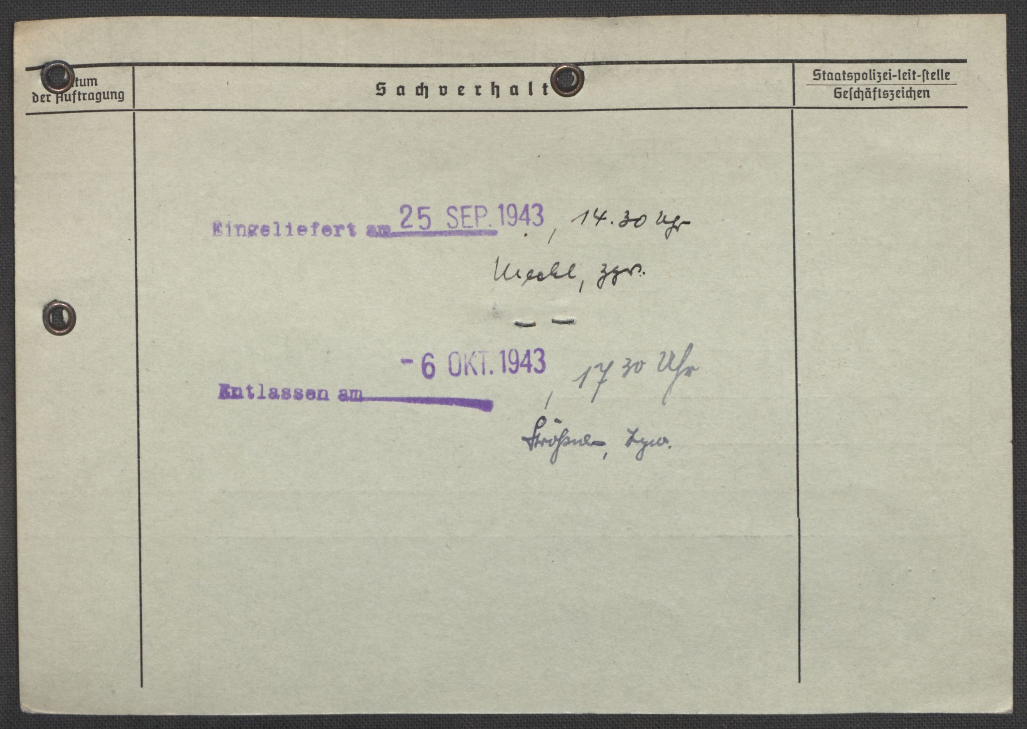 Befehlshaber der Sicherheitspolizei und des SD, RA/RAFA-5969/E/Ea/Eaa/L0008: Register over norske fanger i Møllergata 19: Oelze-Ru, 1940-1945, p. 495